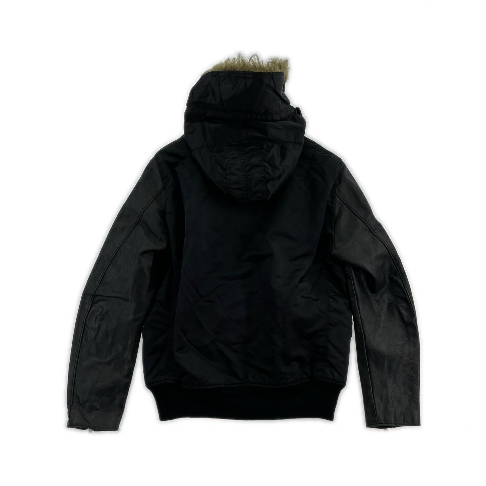 ブルゾン HYSTERIC GLAMOUR プリマロフト 袖レザー N-2B フライトジャケット M ブラック M ブラック