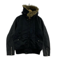 ブルゾン HYSTERIC GLAMOUR プリマロフト 袖レザー N-2B フライトジャケット M ブラック M ブラック