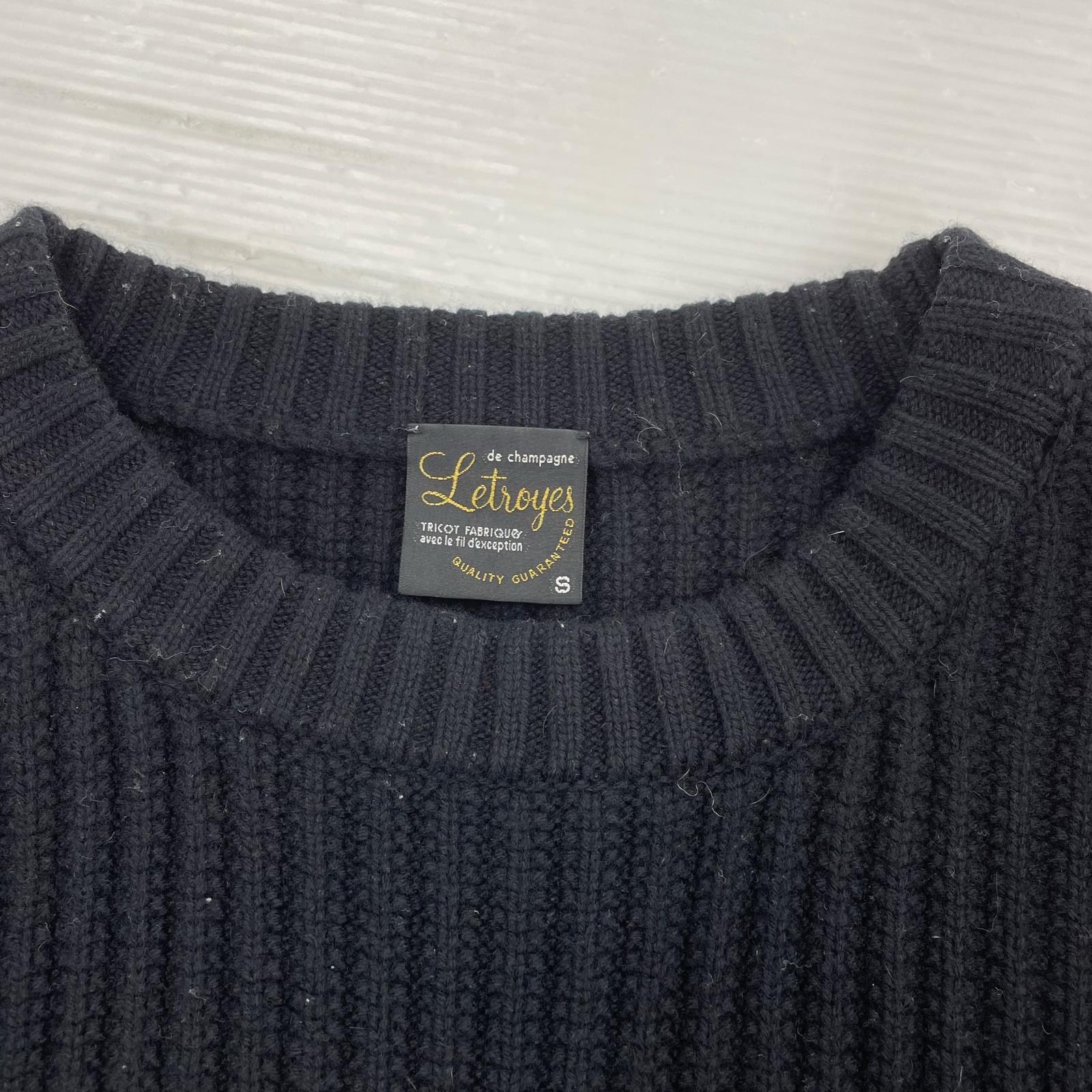 ニット カシミヤ混ボーダーニット (s)黒白 S