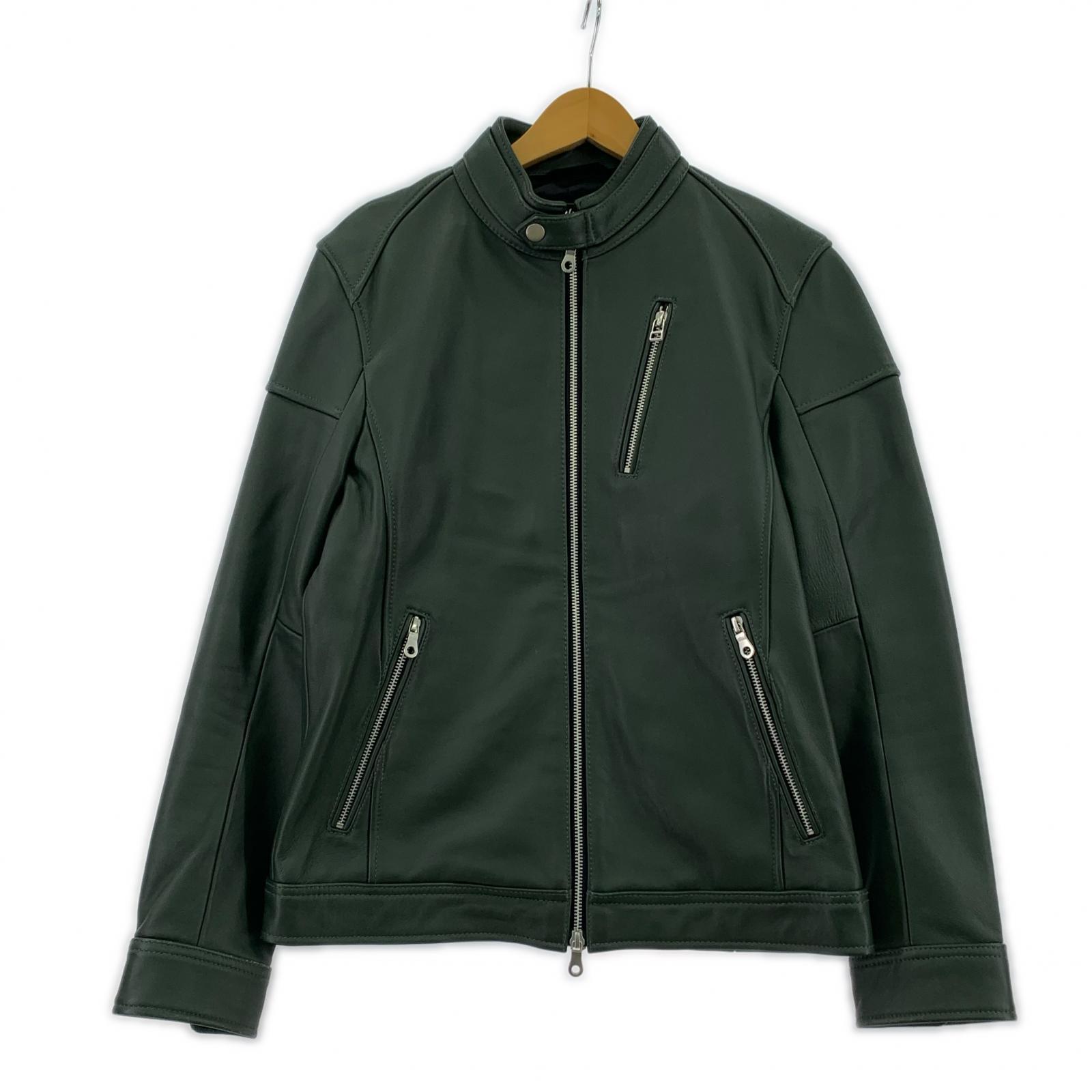 ライダースジャケット シングルライダース 緑 M グリーン