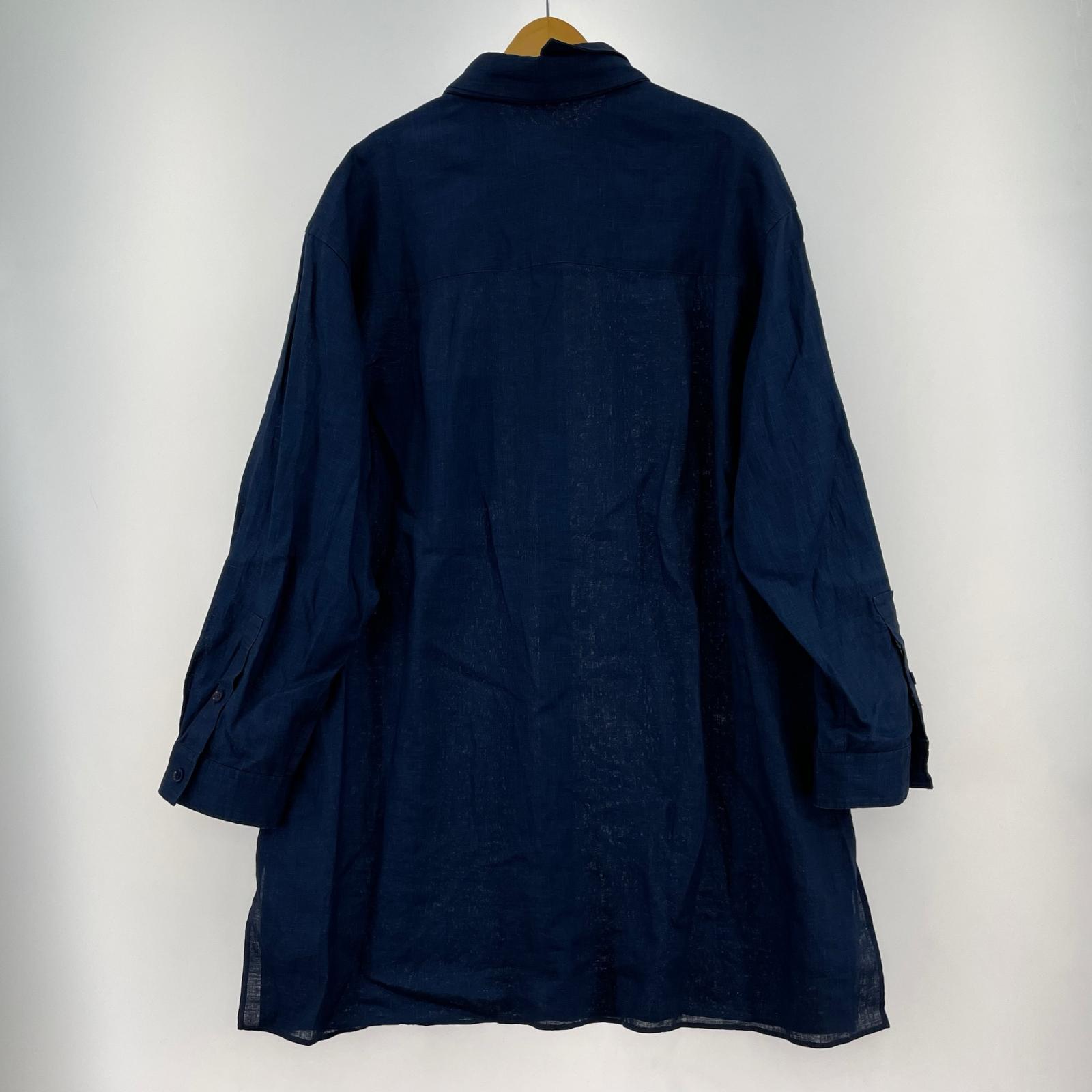 長袖シャツ Yohji Yamamoto POUR HOMME FLAXINDIGO REVERSE R-SPARE インディゴリネン 3襟シャツ 3 3