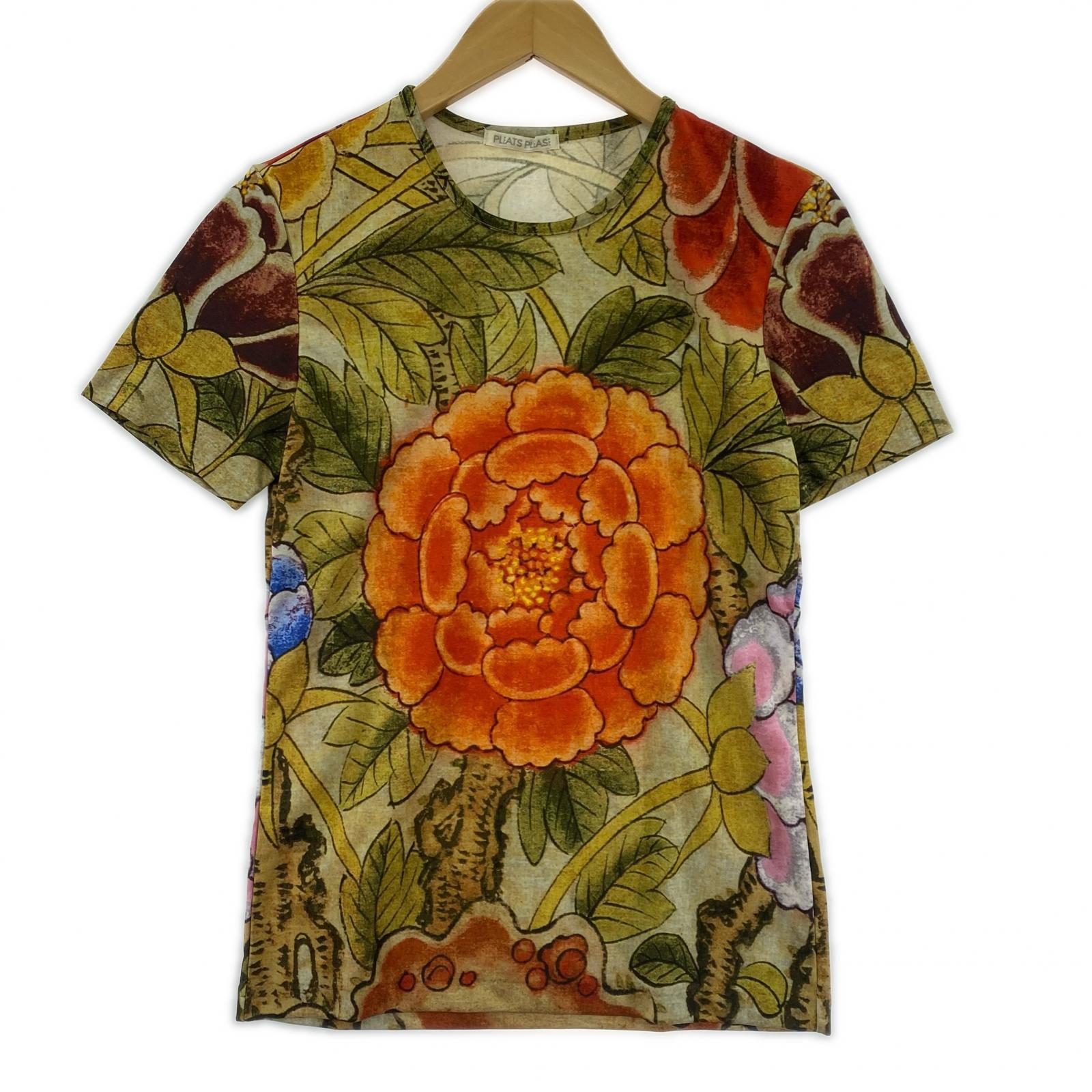半袖Tシャツ PLEATS PLEASE S/S 総柄カットソー 3 牡丹 3 マルチカラー