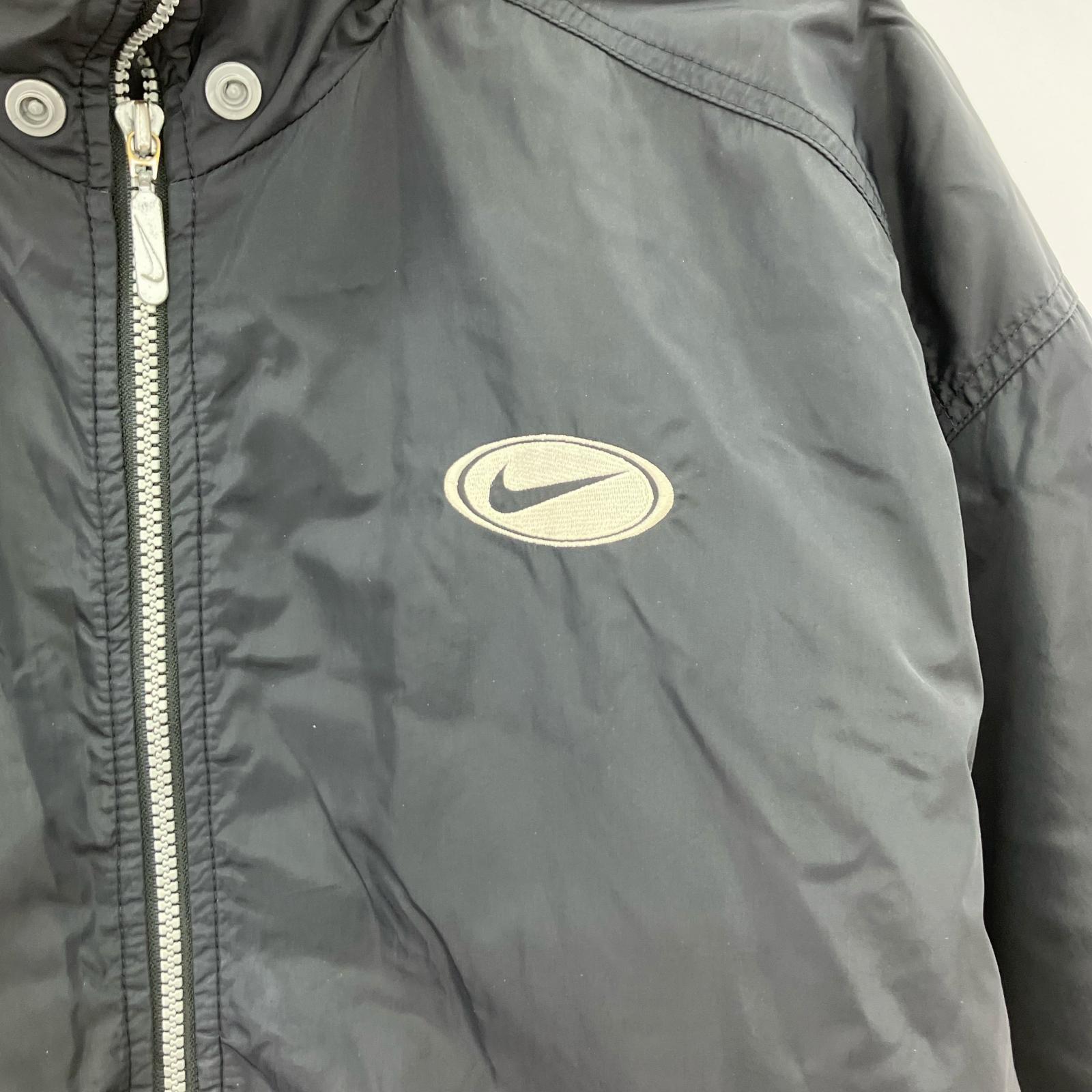 ジャケット 90s~ NIKE 中綿 ナイロンジャケット 黒 (M) M ブラック