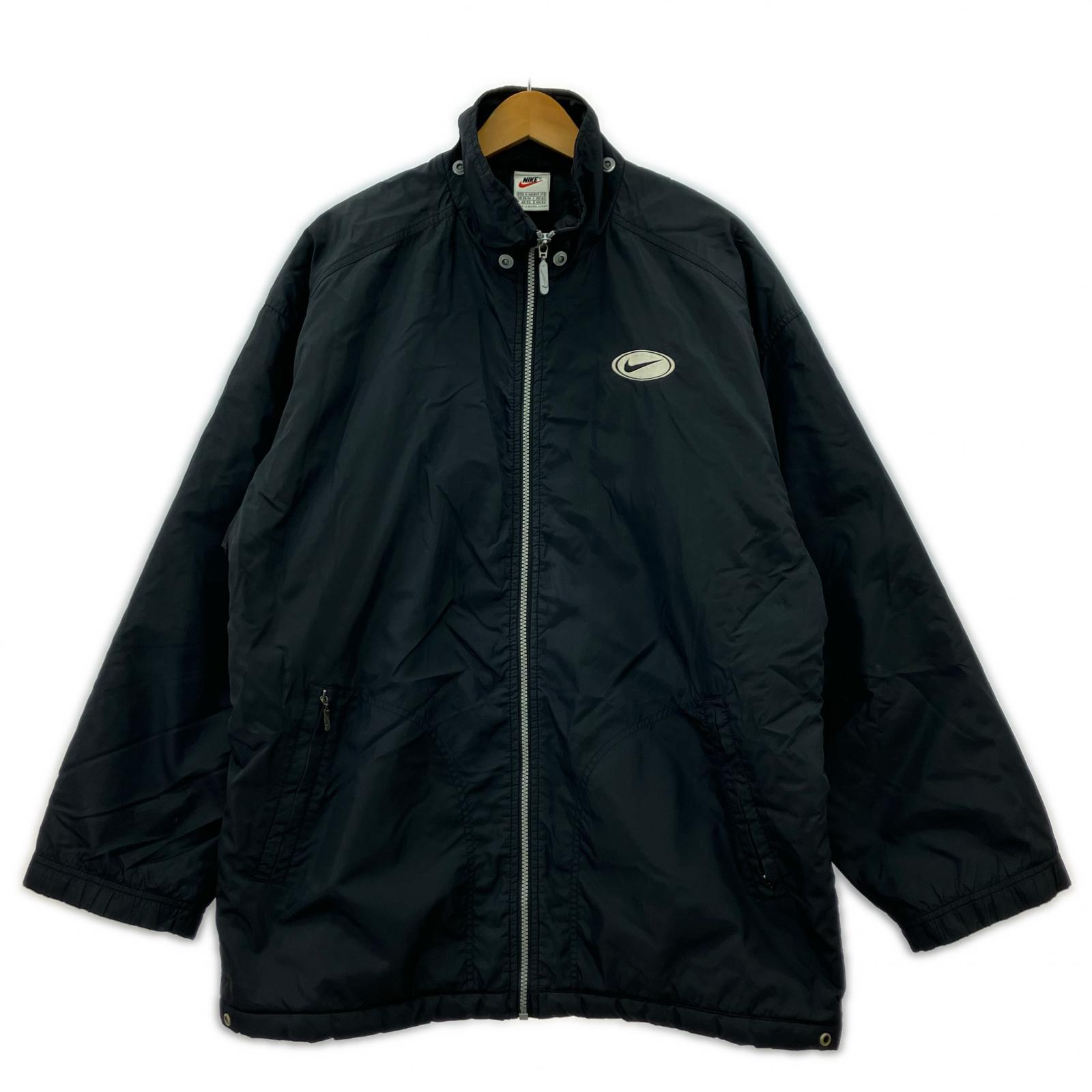 ジャケット 90s~ NIKE 中綿 ナイロンジャケット 黒 (M) M ブラック