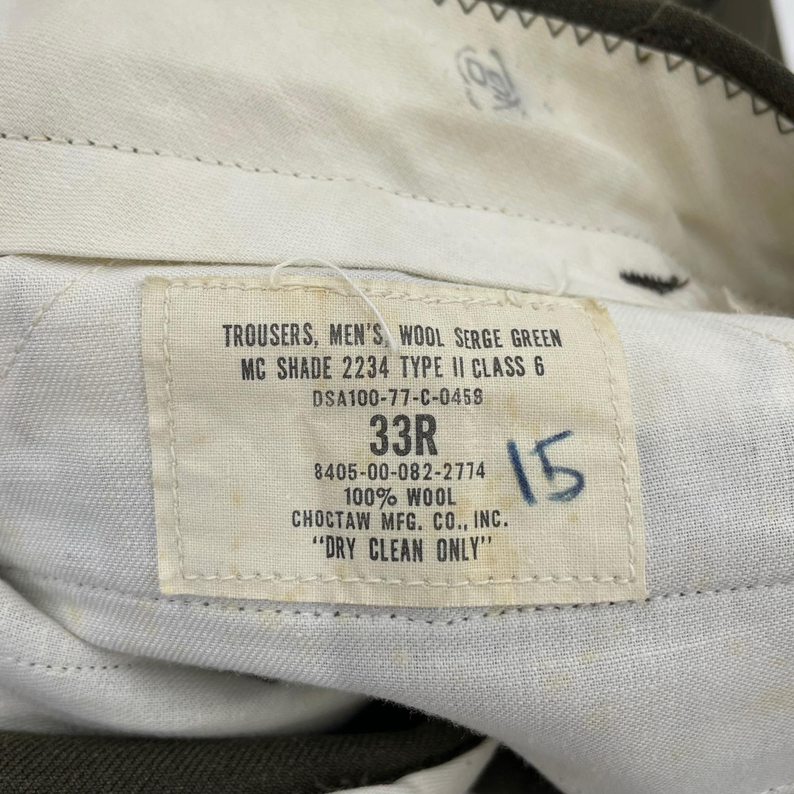 パンツ 70s CHOCTAW MFG トラウザー 33R カーキ