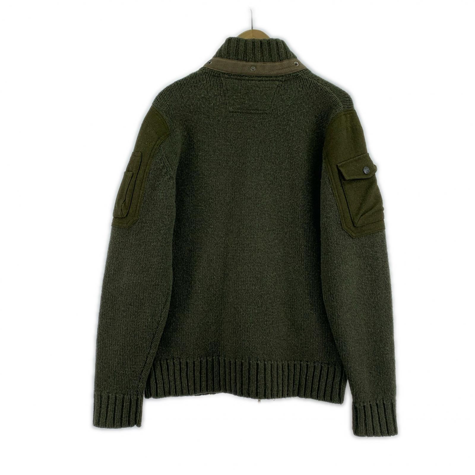 ジャケット ジップニットジャケット カーキ L グリーン