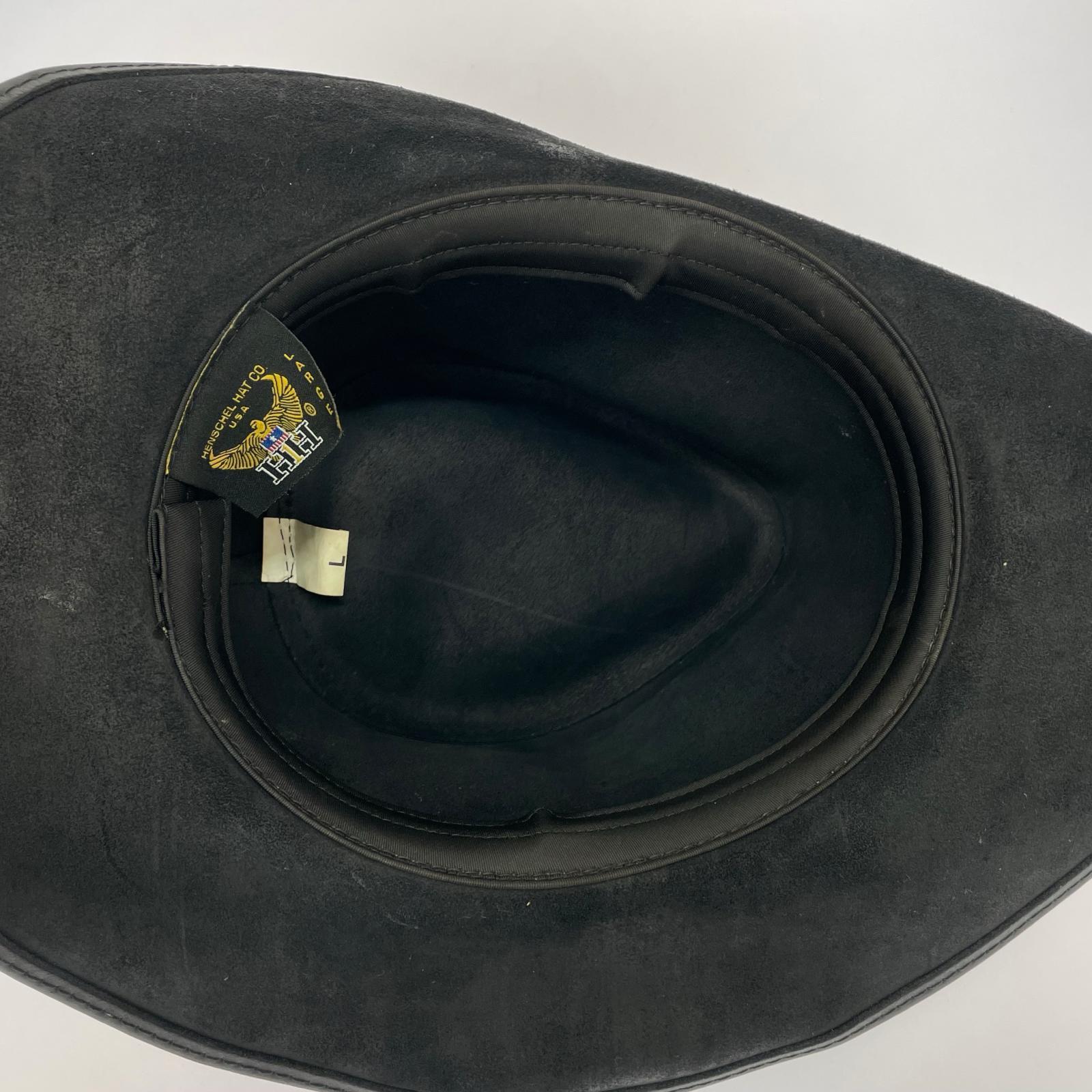 ハット HENSCHEL HAT レザー L ブラック