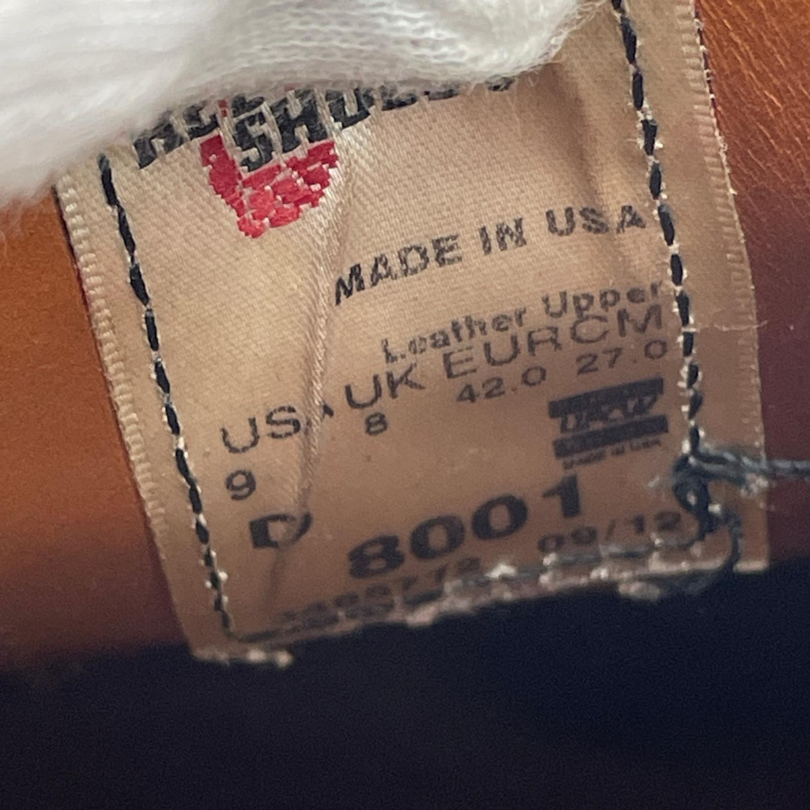 ブーツ RED WING オックスフォード 8001 ブラウン (9D) 27cm (US9 UK8 1/2 EU44) ブラウン