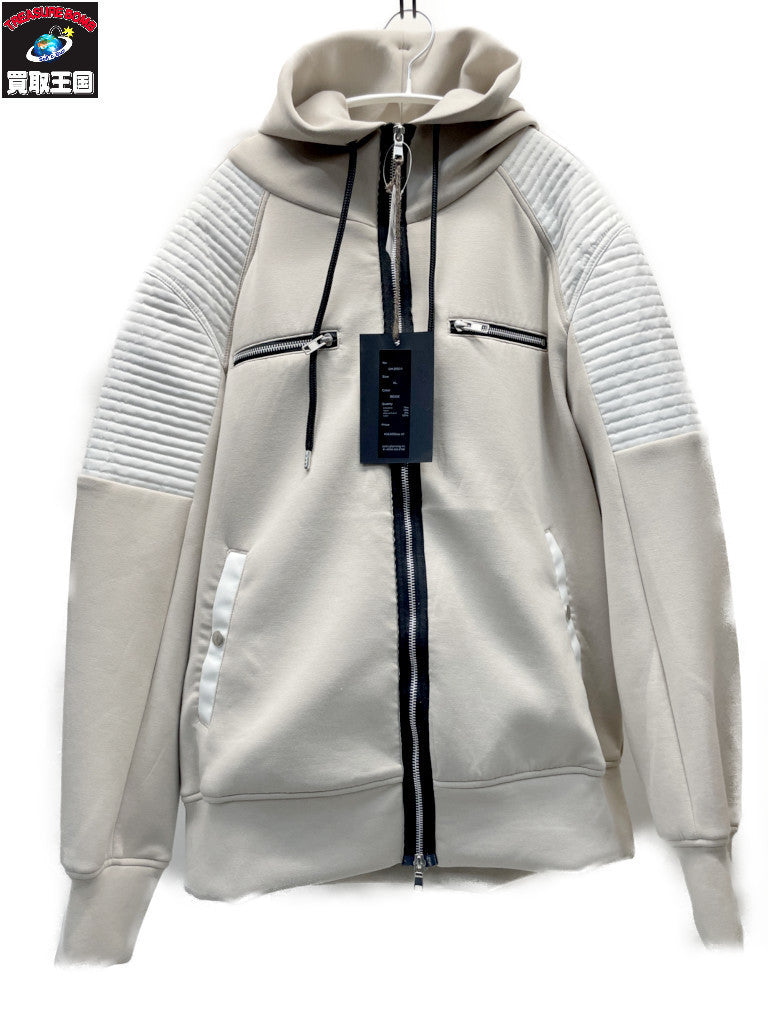 ジャケット ACANTHUS Double-knit Biker Hoodie XL ベージュ
