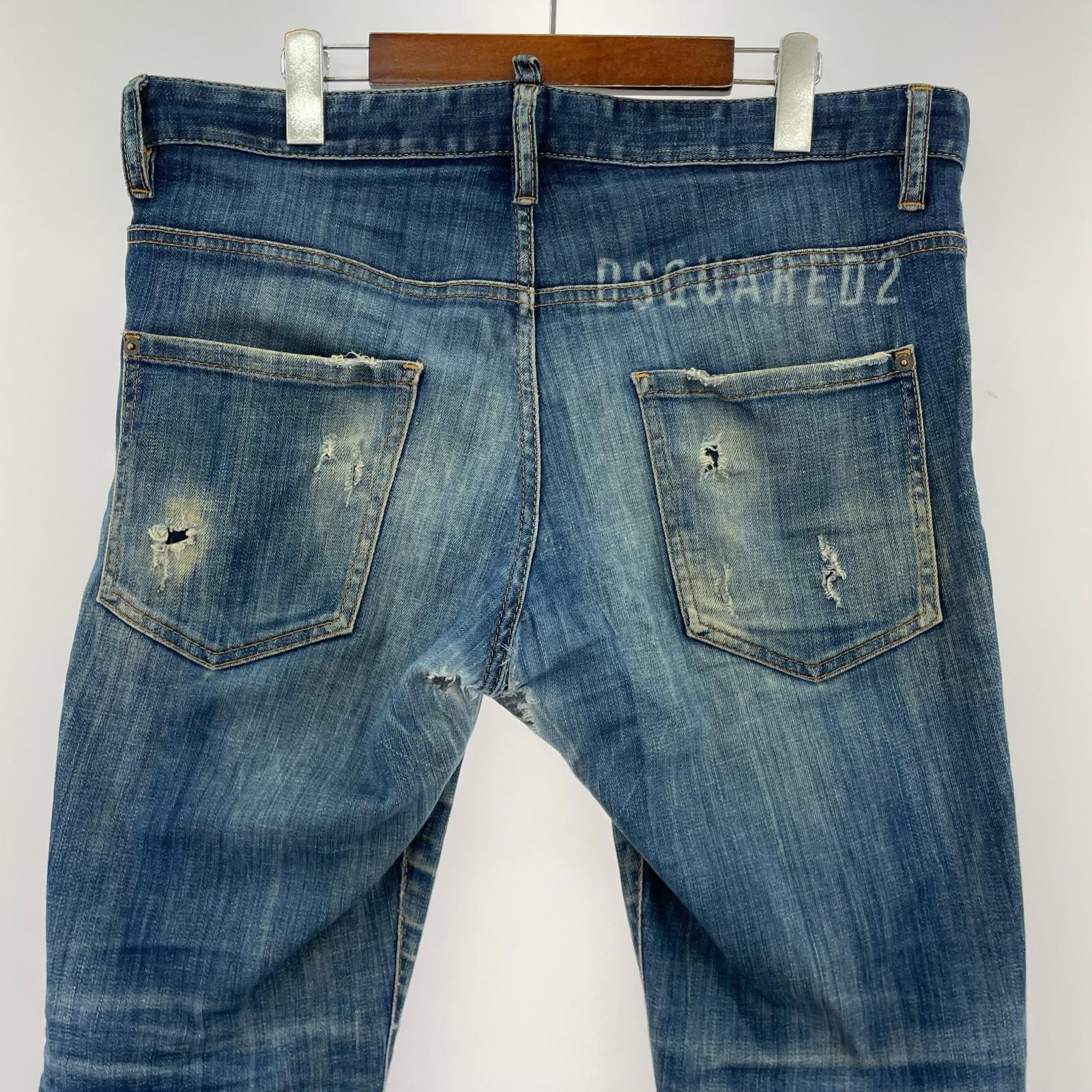 デニムパンツ ダメージ 50 ブルー