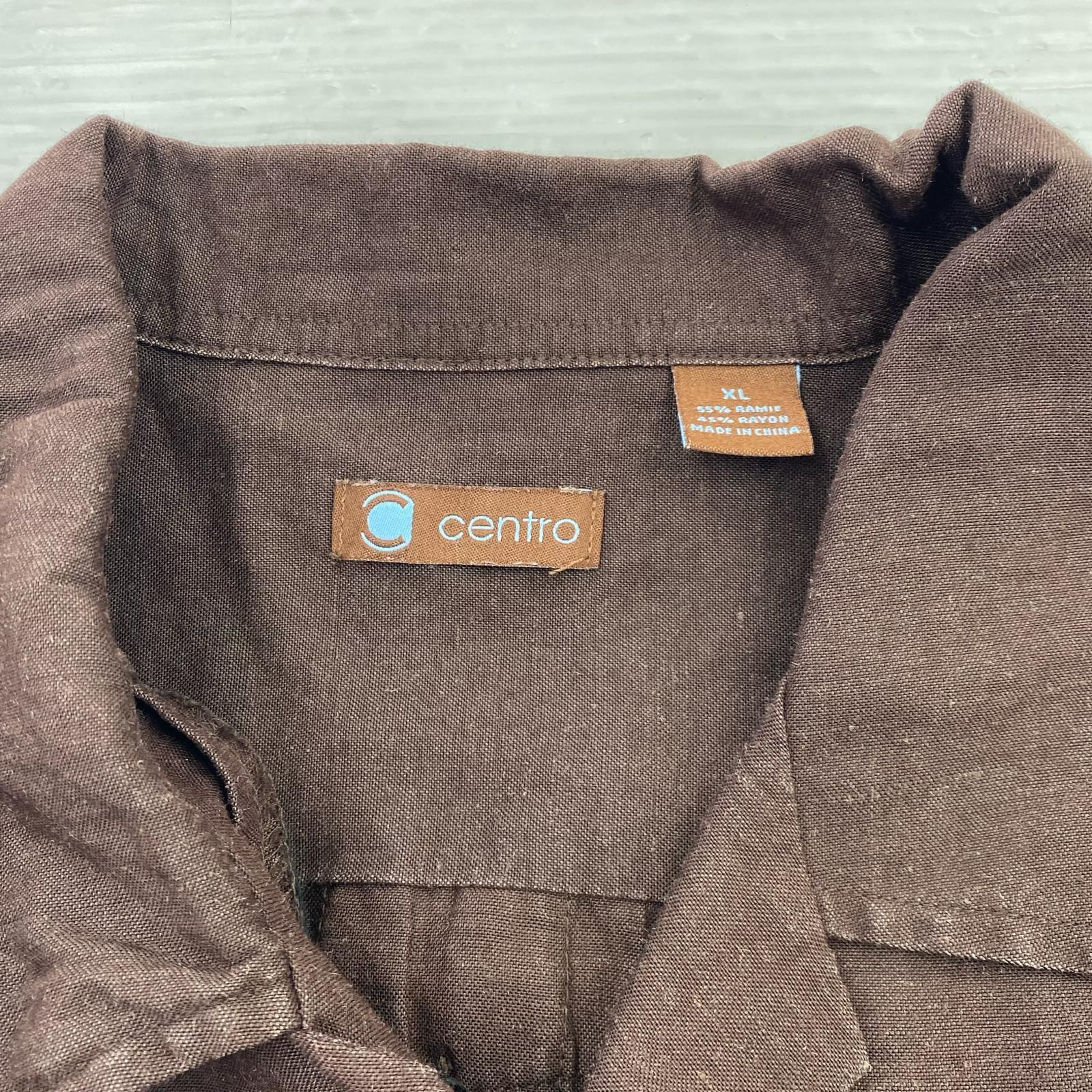 半袖シャツ centro/XL/キューバシャツ/ブラウン ブラウン