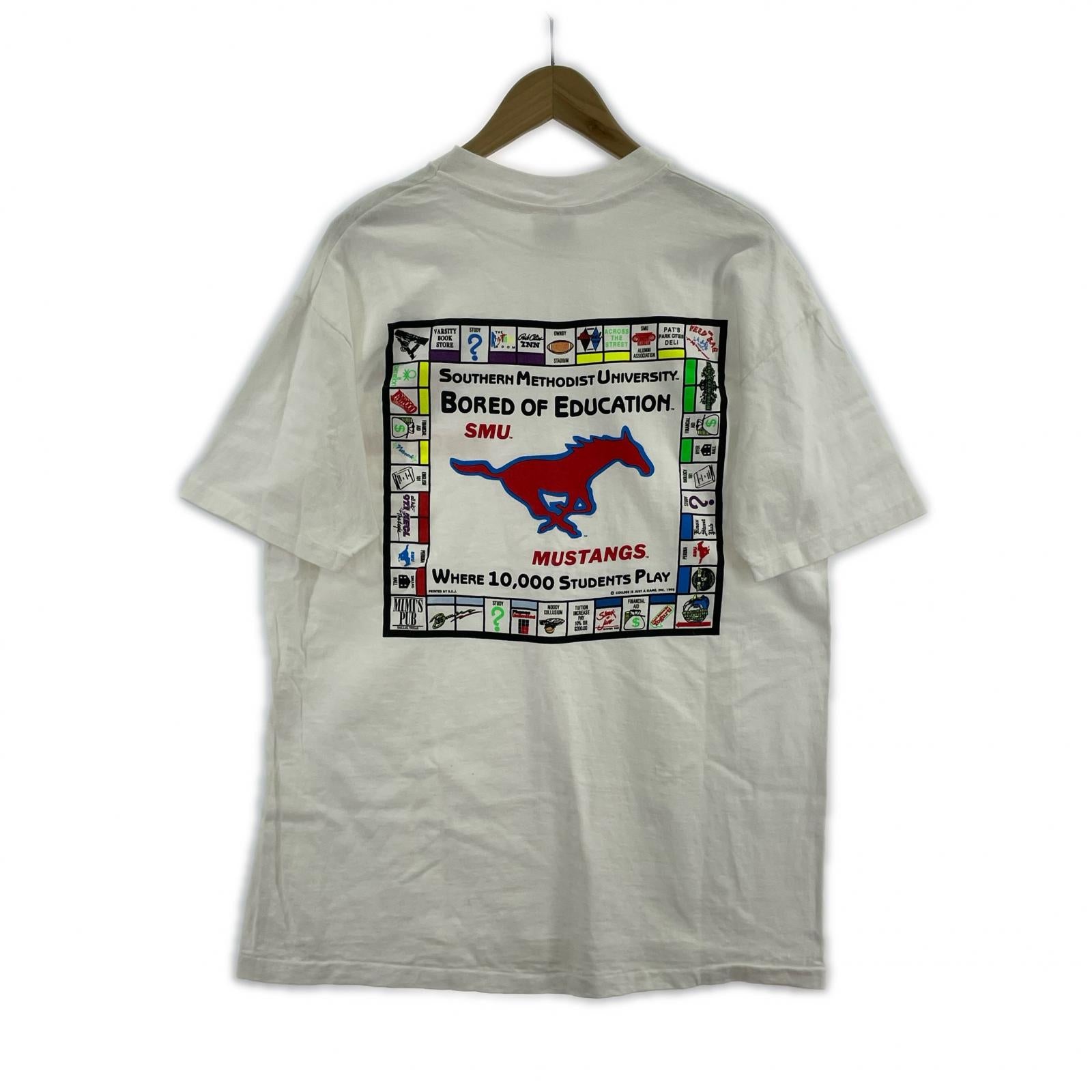 半袖Tシャツ SMU MUSTANGS USA製 Tee 白 XL ホワイト