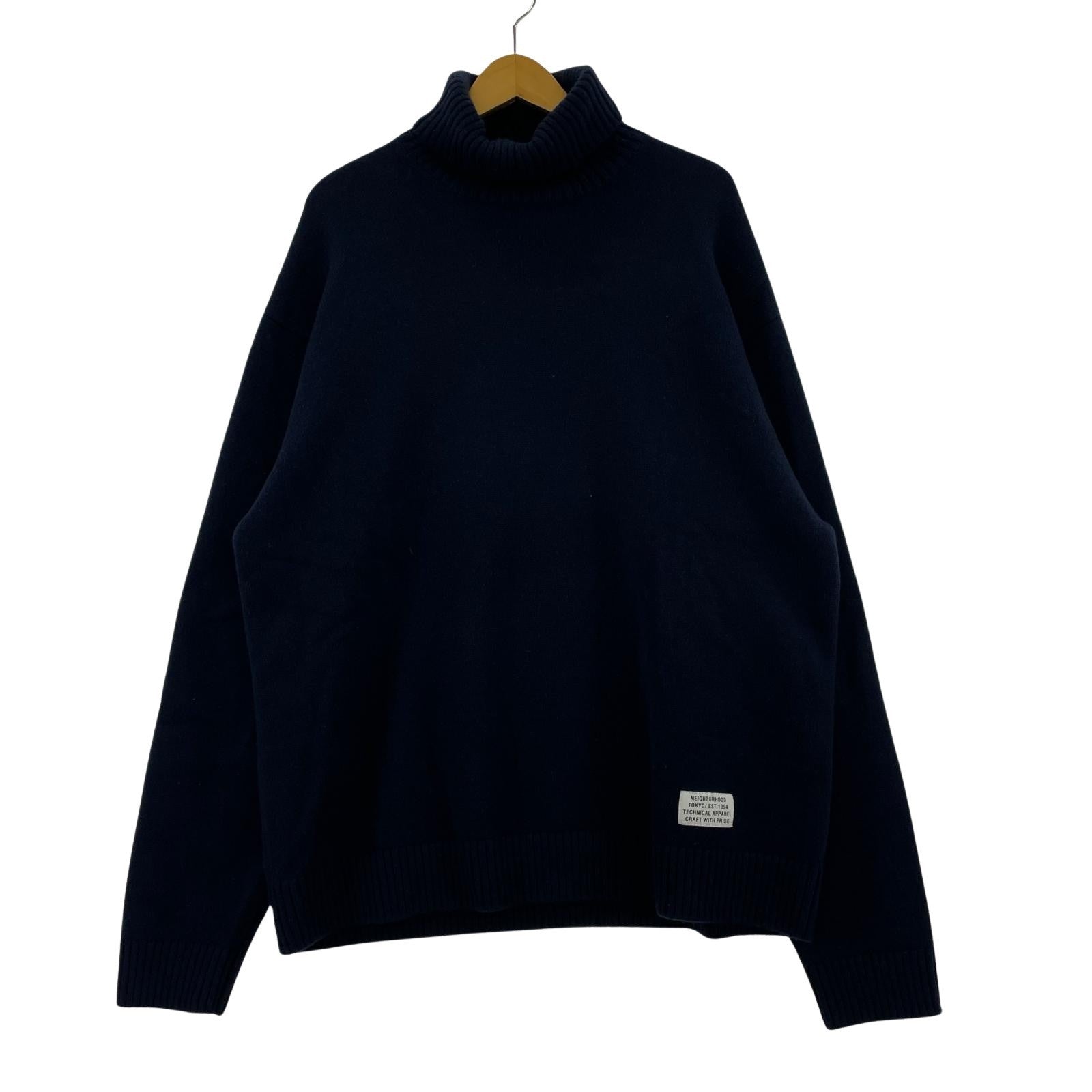 ニット HIGH NECKWOOL SWEATER ネイビー(XL) ネイビー