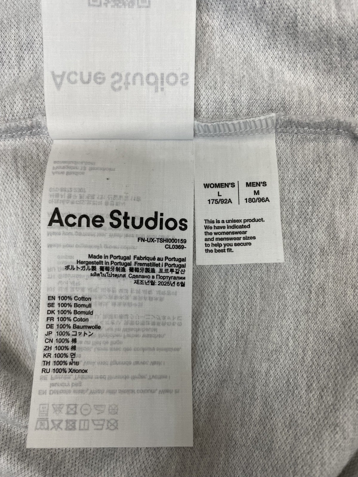 長袖Tシャツ Acne Studios 25SS エンボスロゴL/Sカットソー