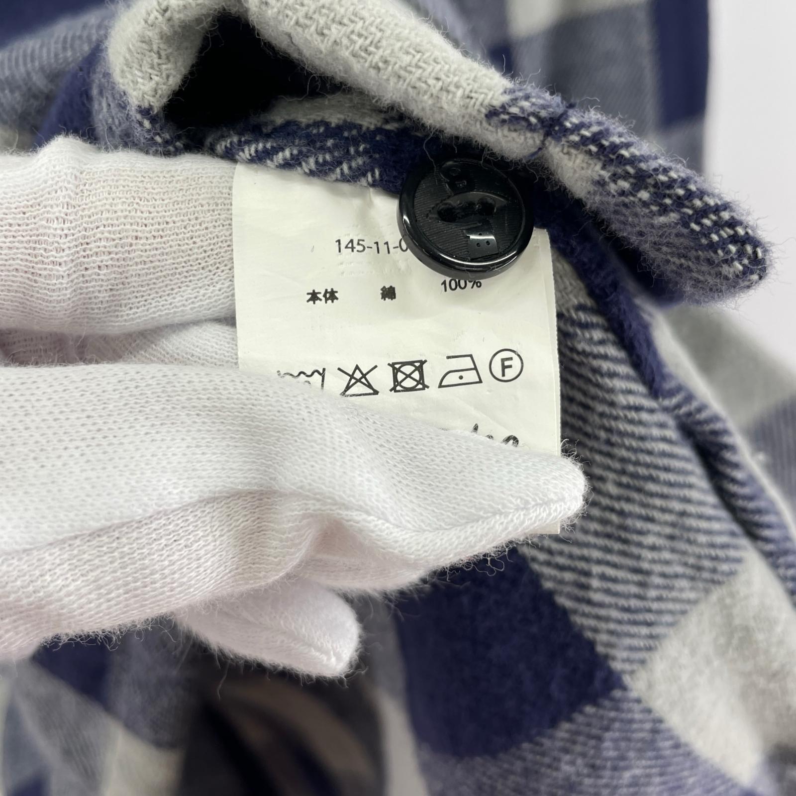 長袖シャツ ネルシャツ ブロックチェック ブルー L L ブルー