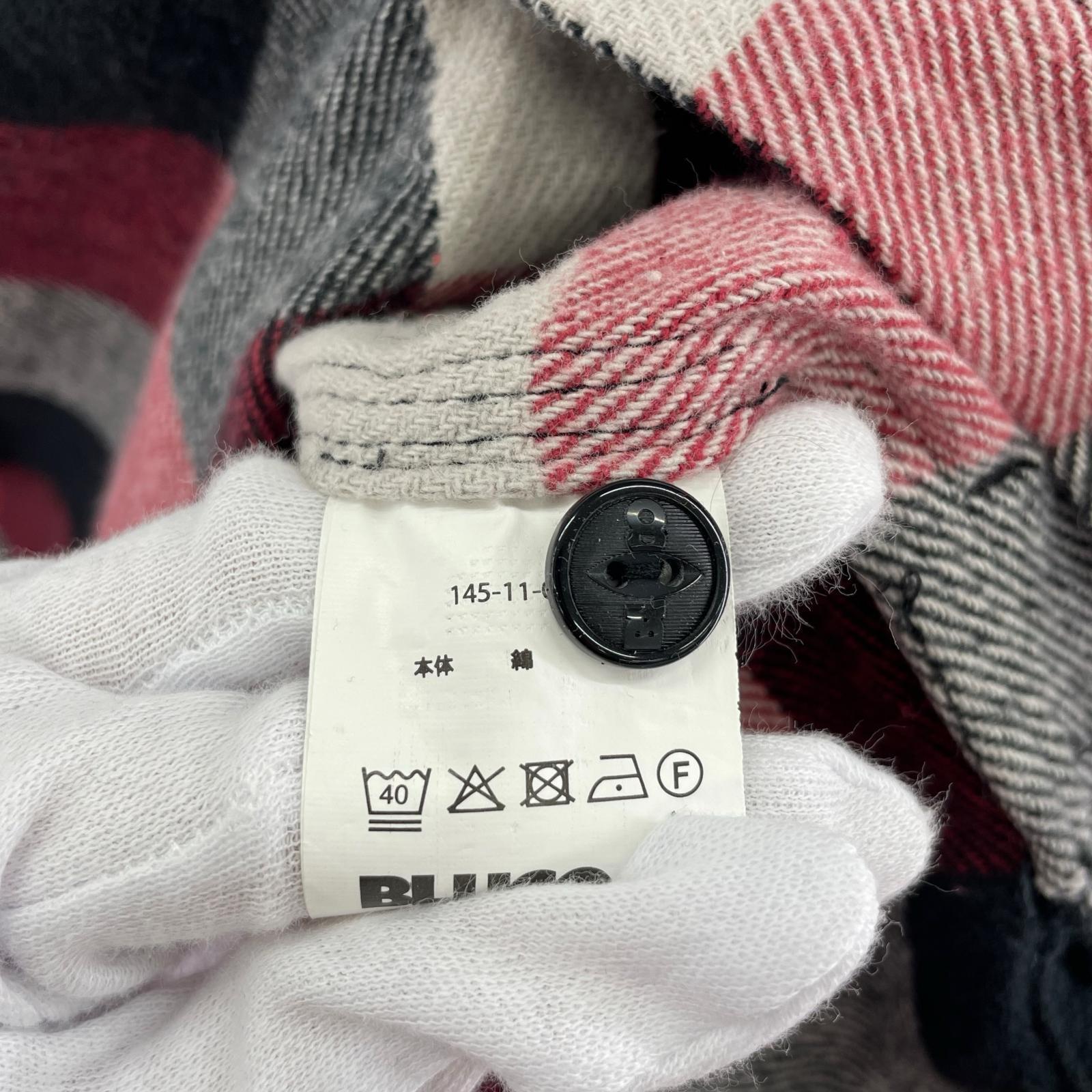 長袖シャツ ネルシャツ ブロックチェック レッド M M レッド