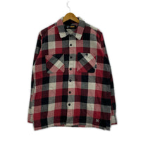 長袖シャツ ネルシャツ ブロックチェック レッド M M レッド