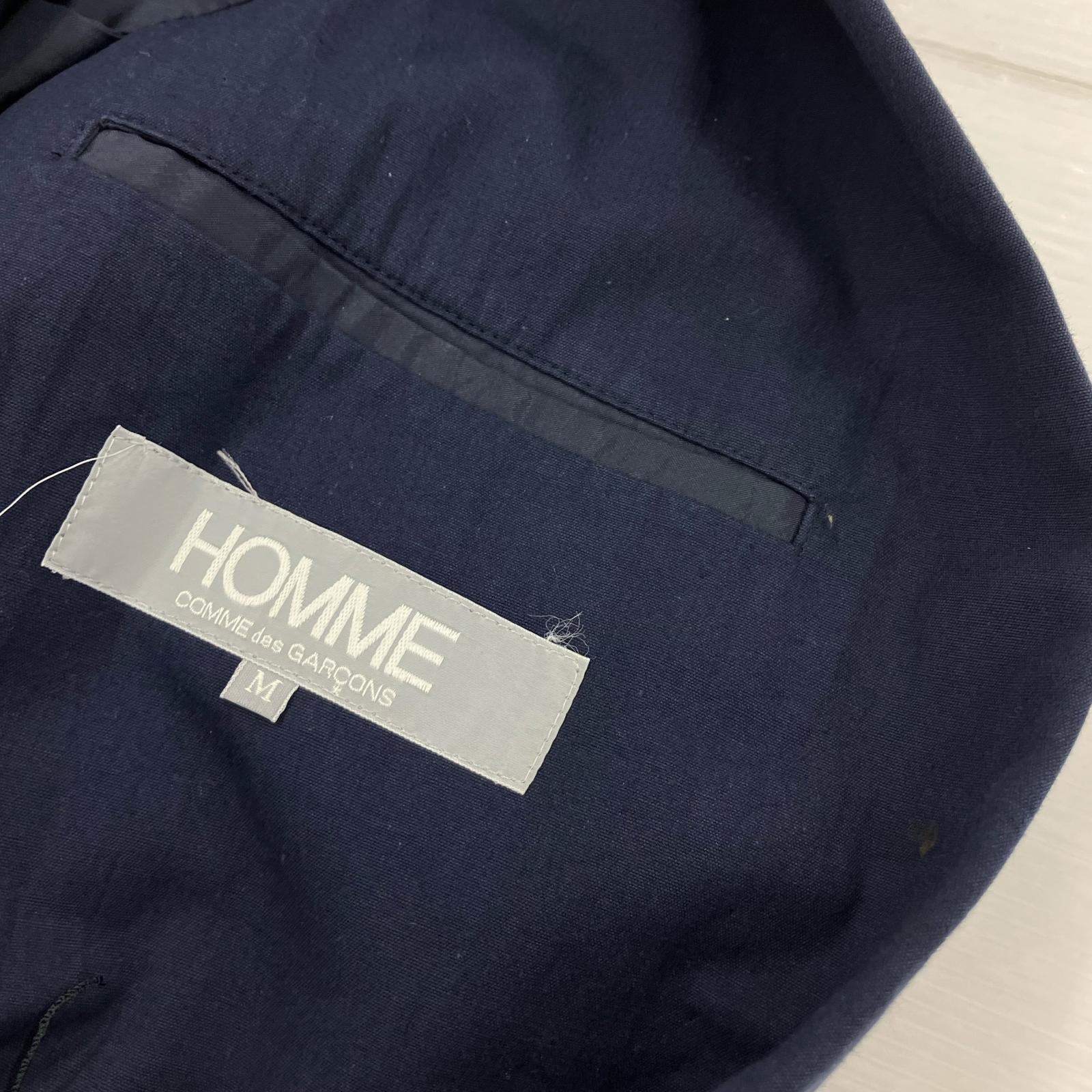 ジャケット 80s COMME des GARCONS HOMME デカオム ダブルブレストジャケット M 紺 M ネイビー