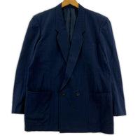 ジャケット 80s COMME des GARCONS HOMME デカオム ダブルブレストジャケット M 紺 M ネイビー