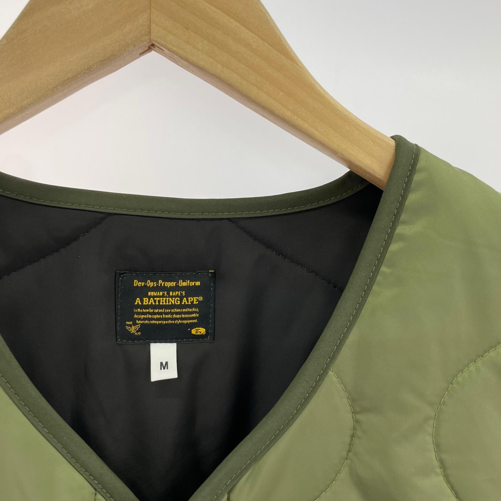 ジャケット A BATHING APE キルティングジャケット M カーキ