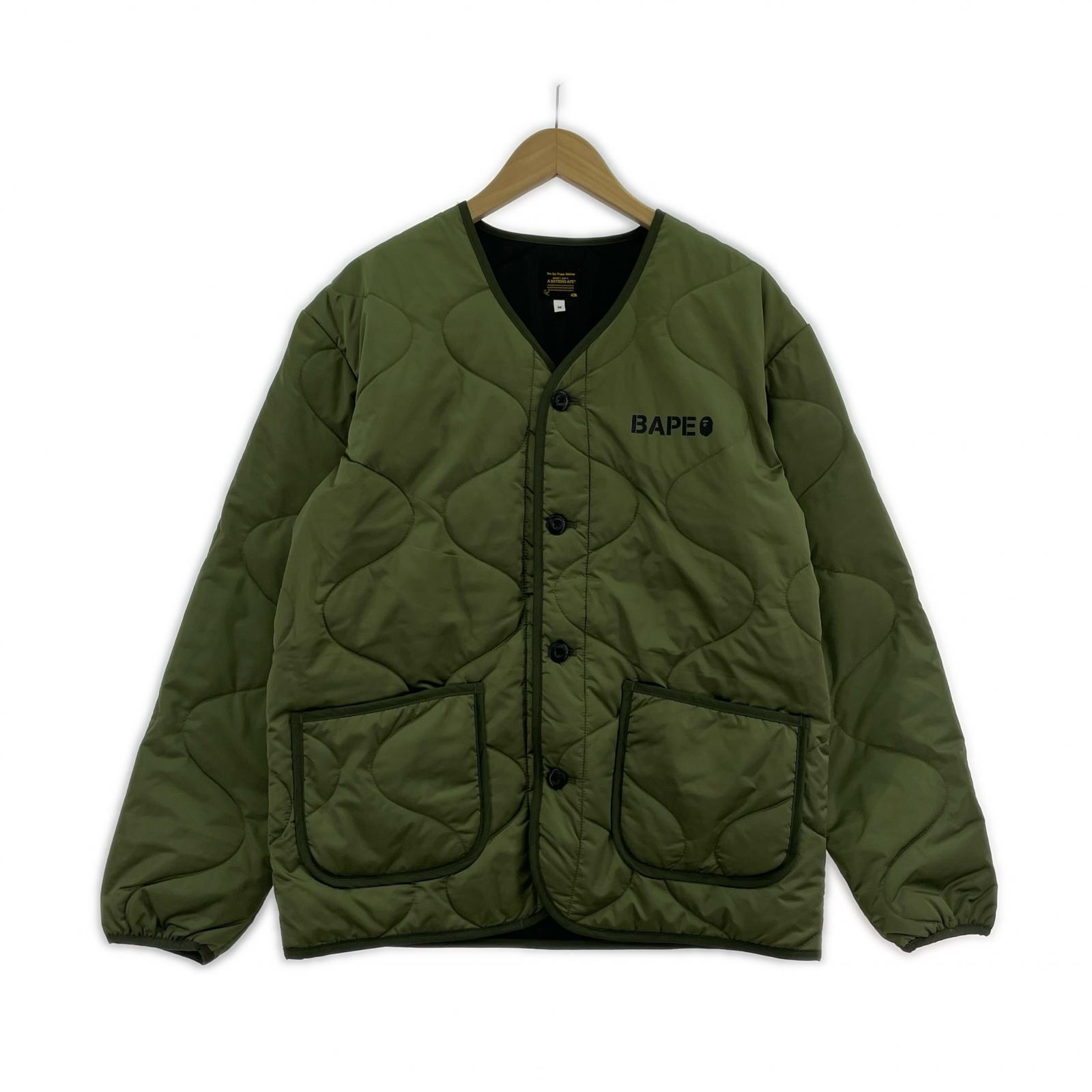 ジャケット A BATHING APE キルティングジャケット M カーキ