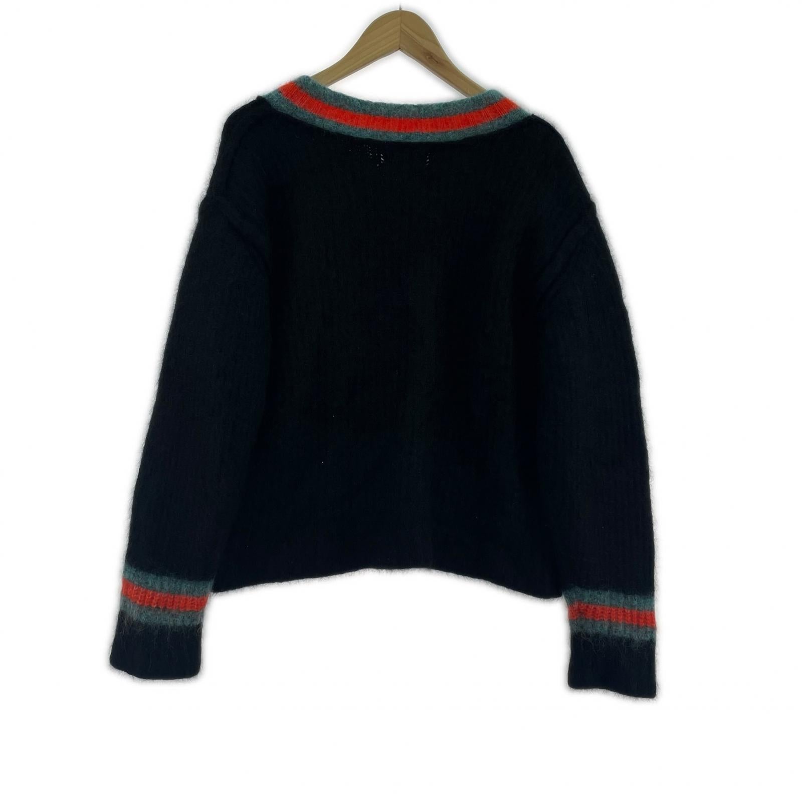 ニット MOHAIR TENNIS SWEATER 黒 L L ブラック