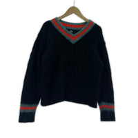 ニット MOHAIR TENNIS SWEATER 黒 L L ブラック
