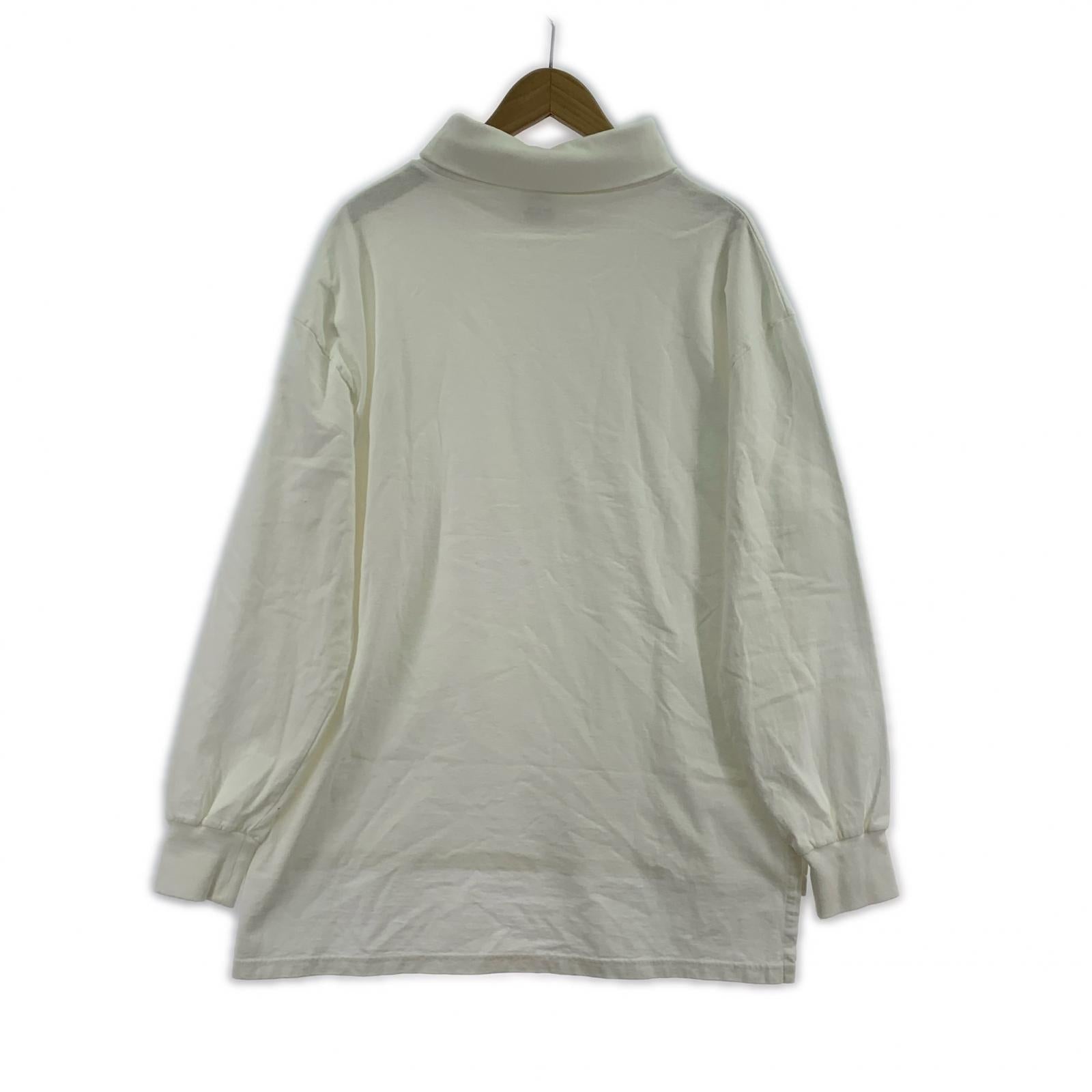 長袖Tシャツ ハイネック オーバー Tシャツ ホワイト