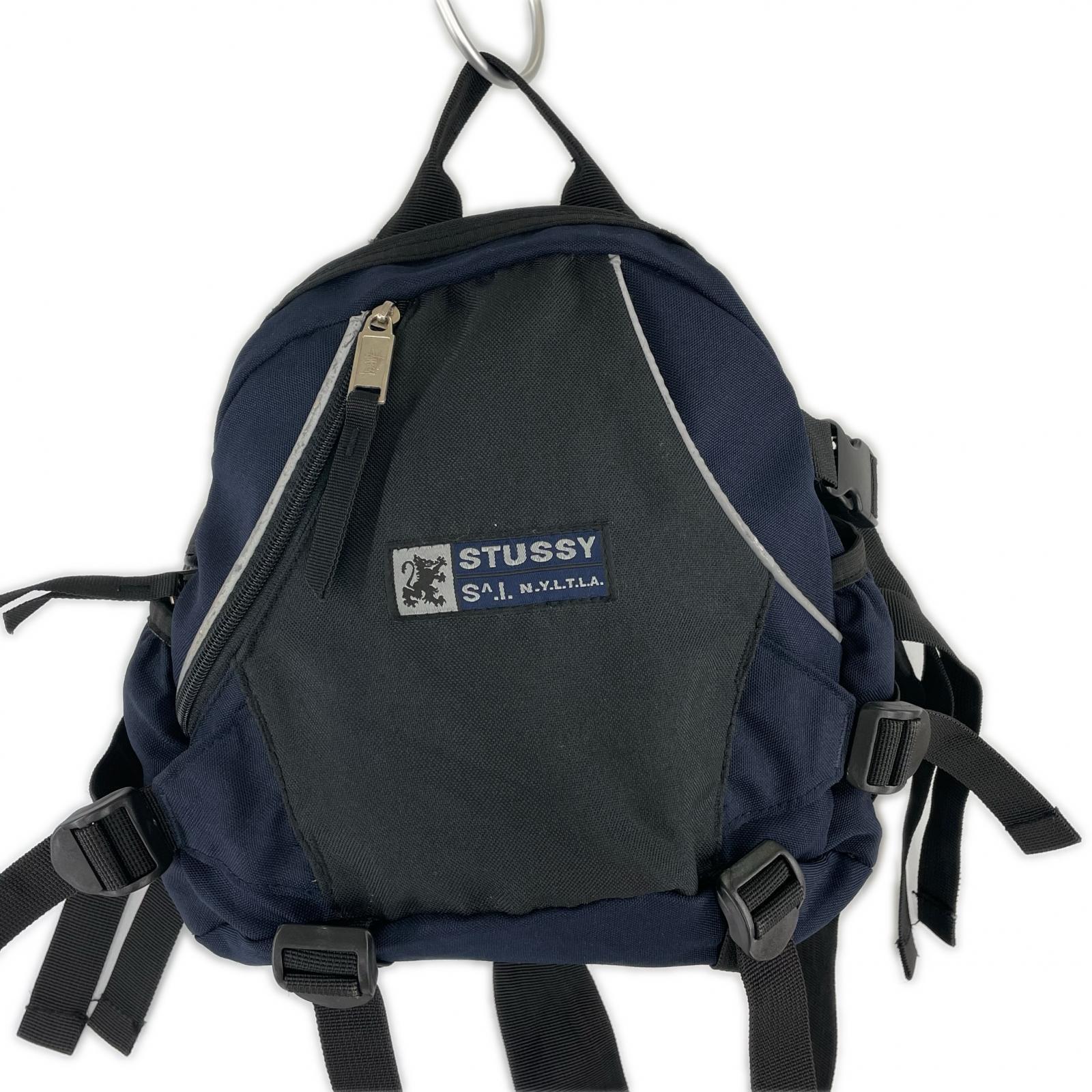 ボディバッグ OLD STUSSY ウエストバッグ ネイビー×ブラック