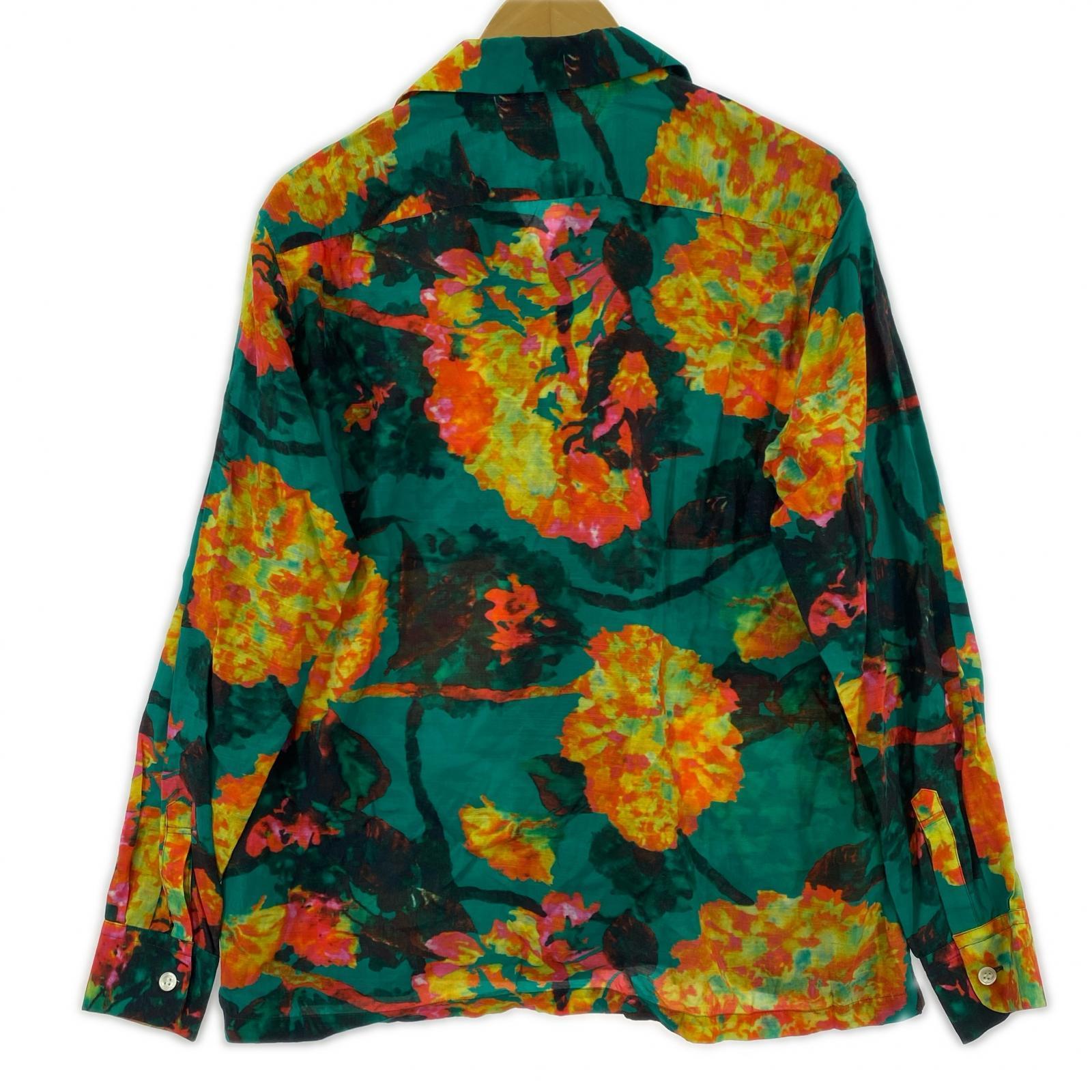 長袖シャツ Cupra cotton print shirt (44) 44 グリーン