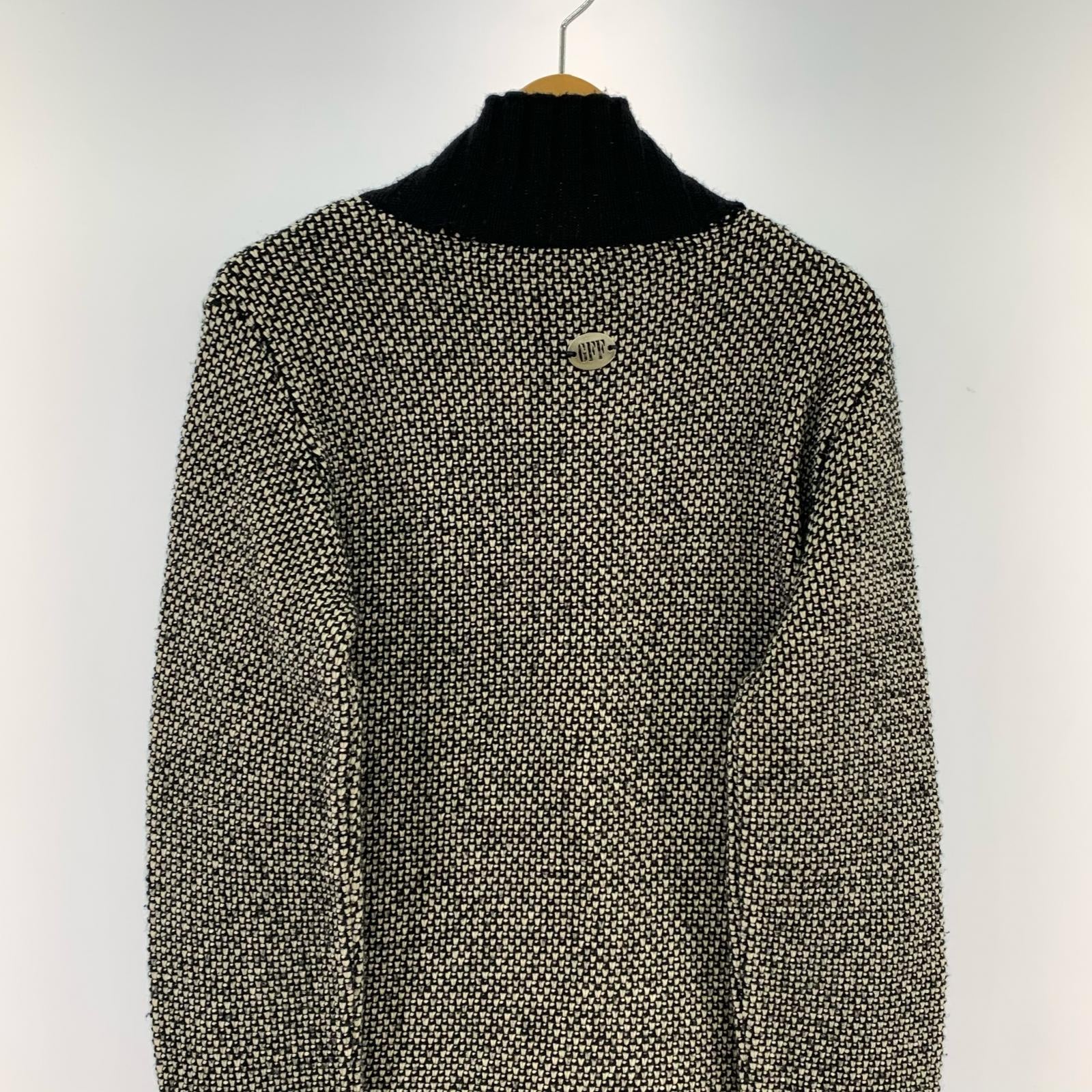 ニット full zip knit/BLK/XL ブラック