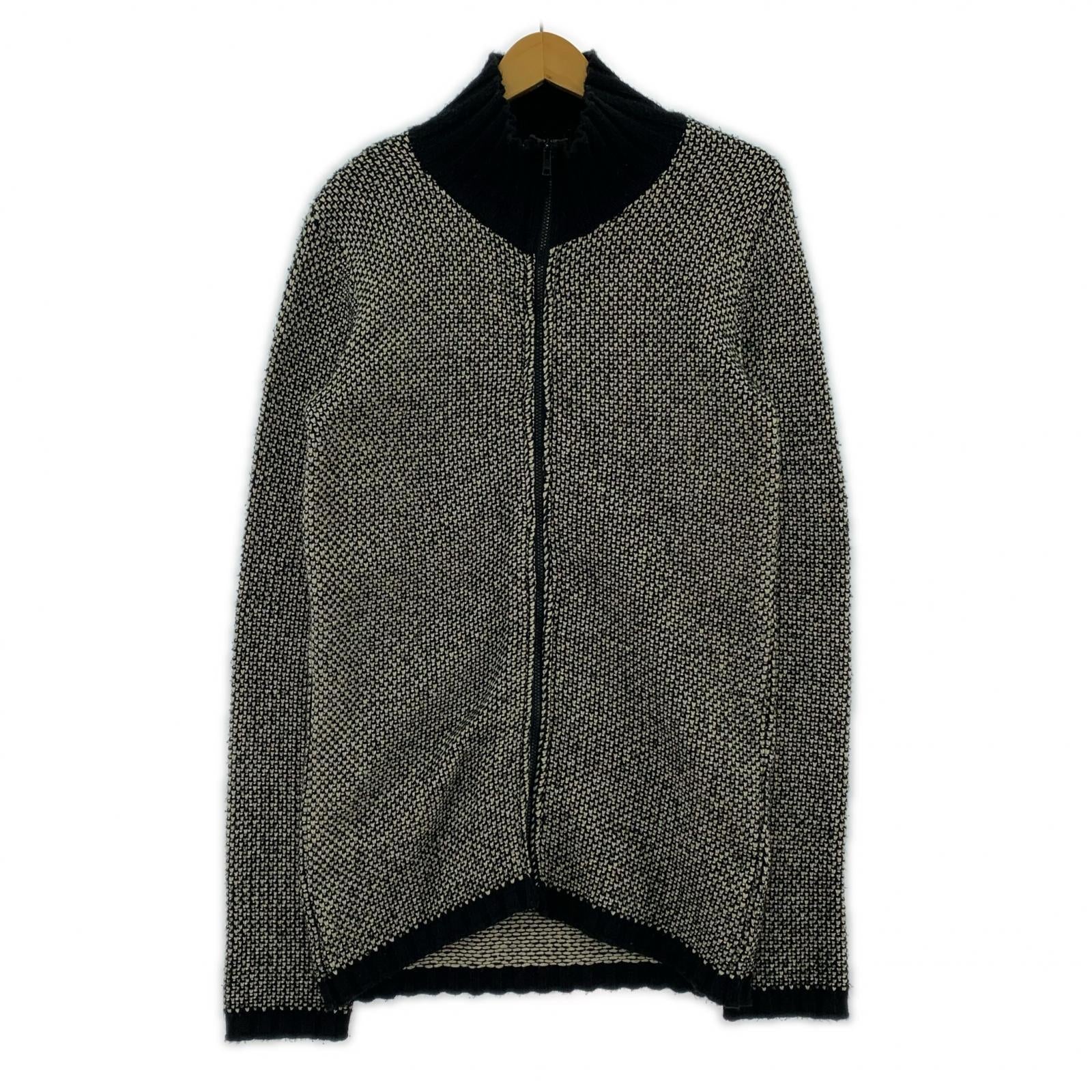 ニット full zip knit/BLK/XL ブラック