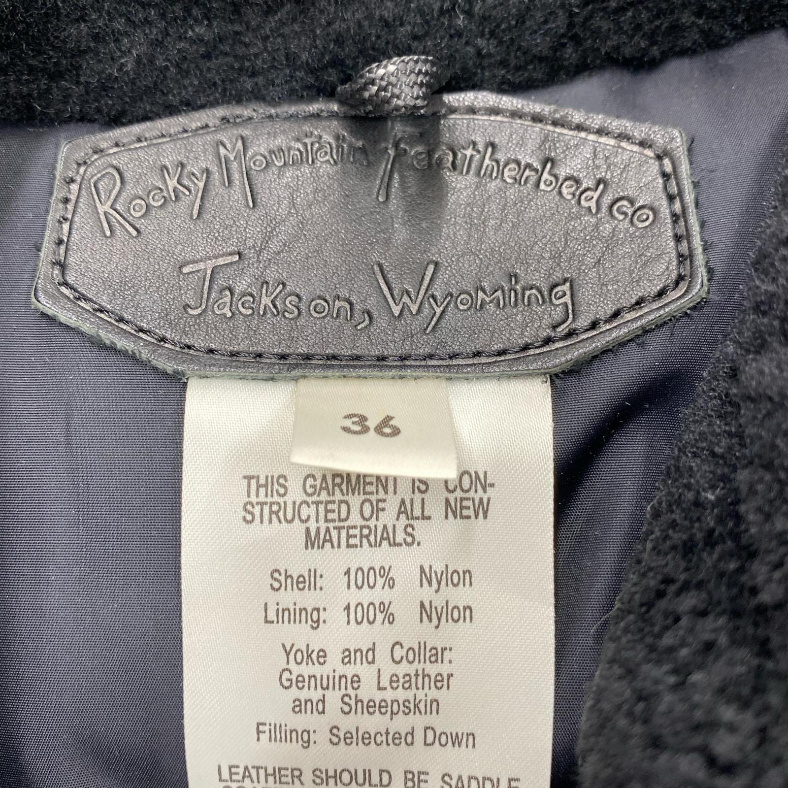 ダウンベスト Christy Vest レザー ナイロン ダウンベスト 36 黒 36 ブラック