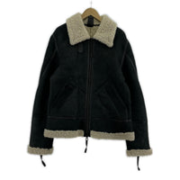 ミリタリージャケット AVIATOR レザームートン ジャケット ブラック XL ブラック