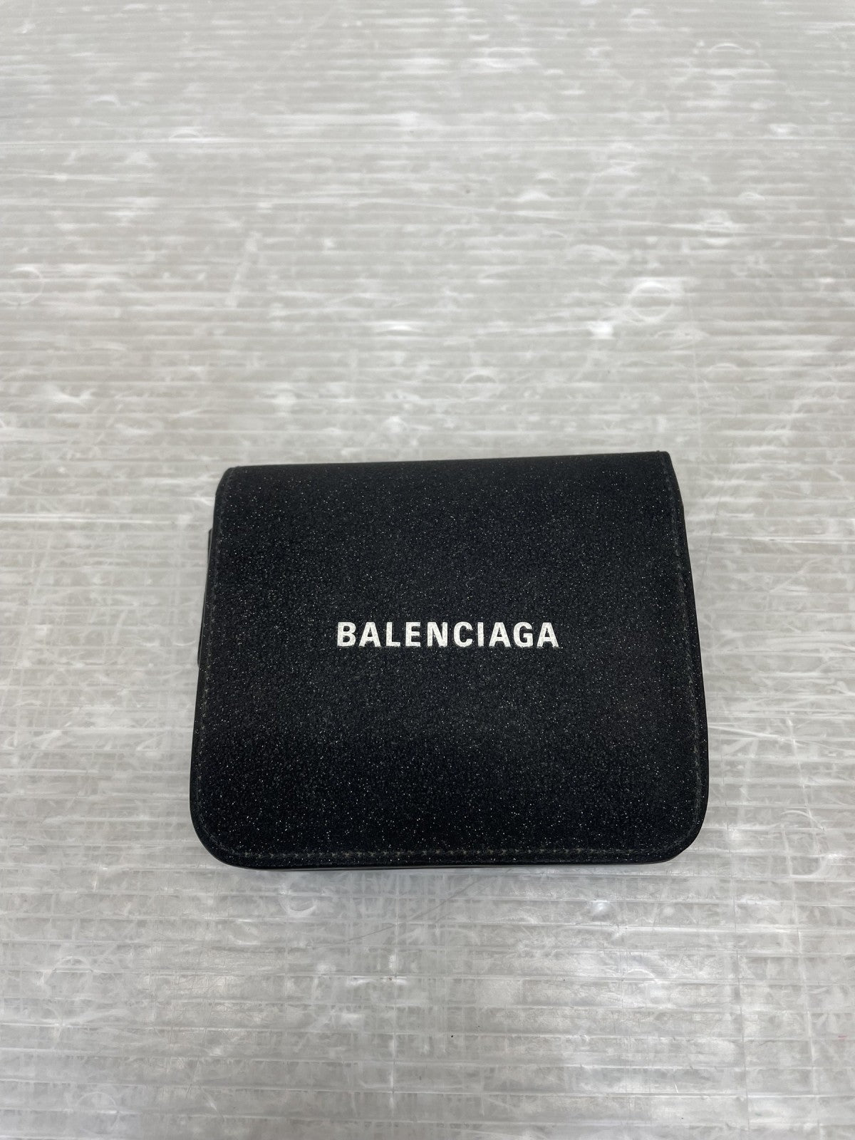 BALENCIAGA エブリデイ 二つ折り コンパクトウォレット ラメブラック