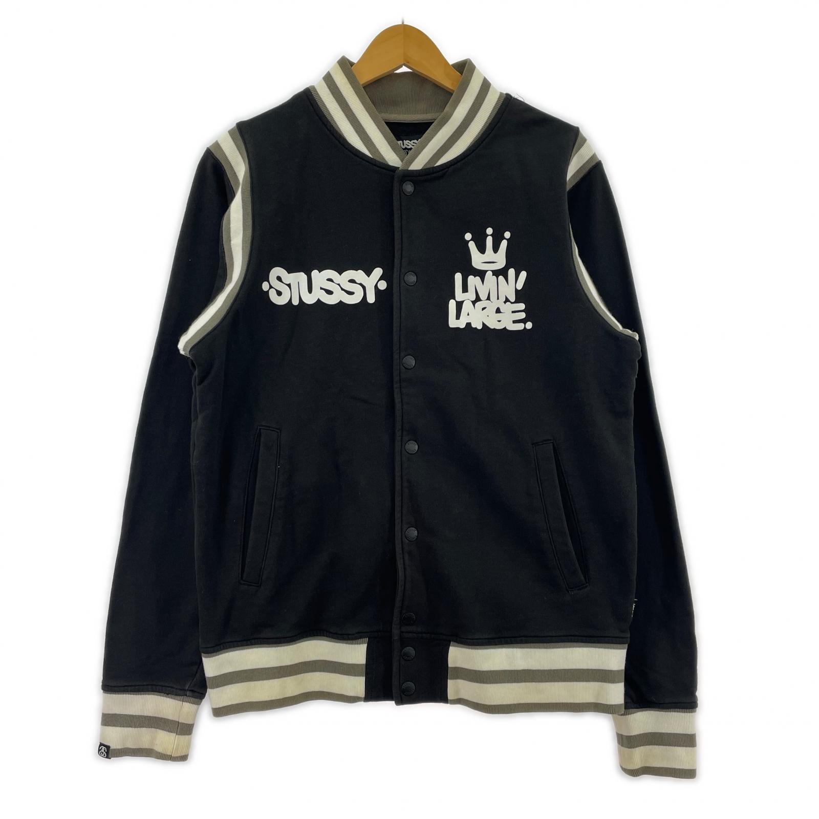 ジャケット STUSSY 00s スウェットスタジャン M ブラック M ブラック