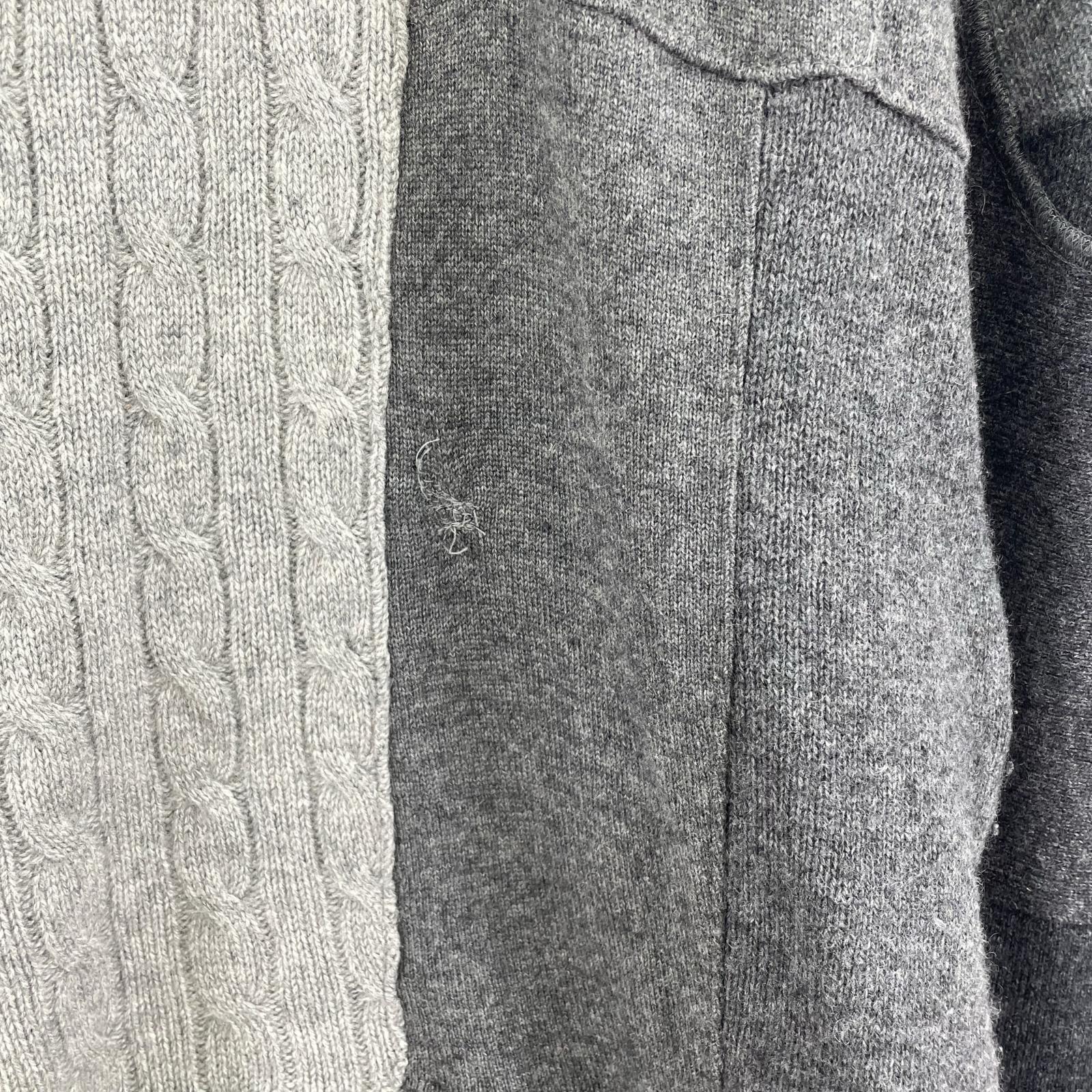 ニット LONGJOURNEY パッチワークカシミヤオーバーサイズニット XS グレー