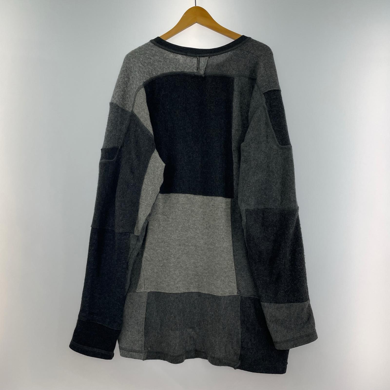 ニット LONGJOURNEY パッチワークカシミヤオーバーサイズニット XS グレー