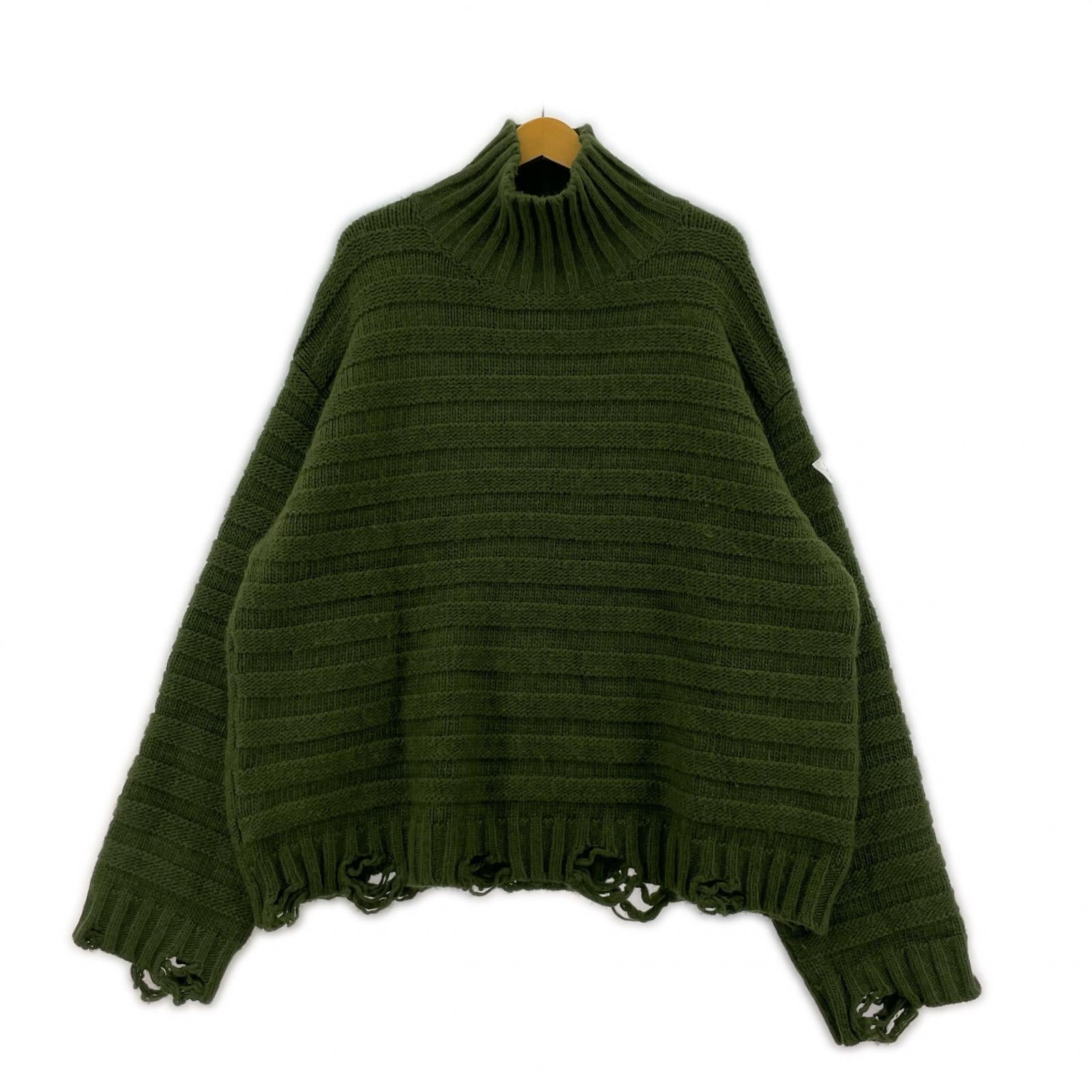 ニット 24AW タートルネックニット M グリーン M