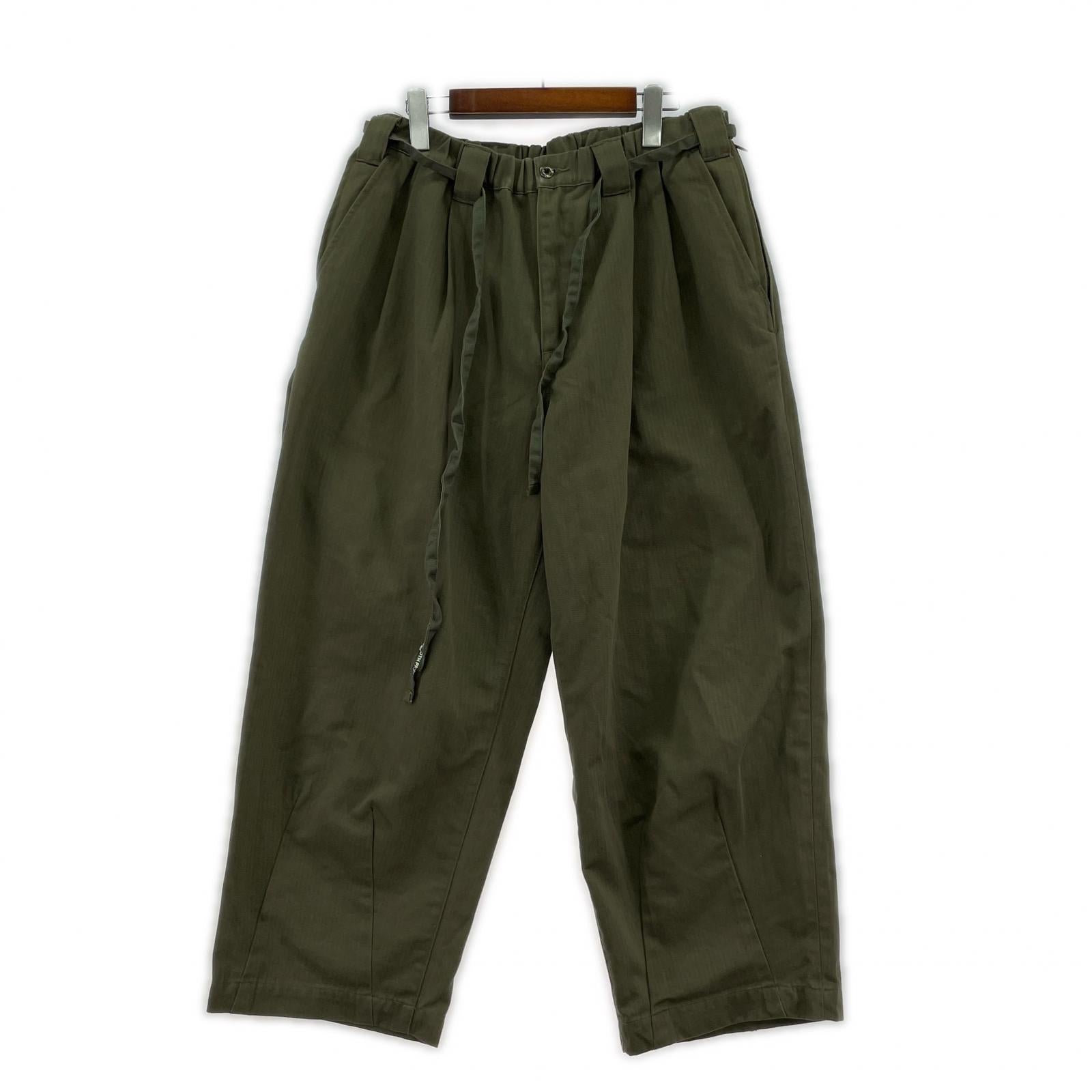 パンツ TIGHTBOOTH ヘリンボーンバルーンパンツ L オリーブ L