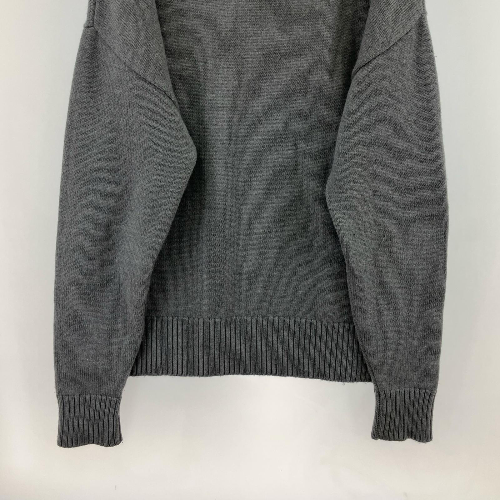 ニット ハートロゴ タートルニット グレー S グレー