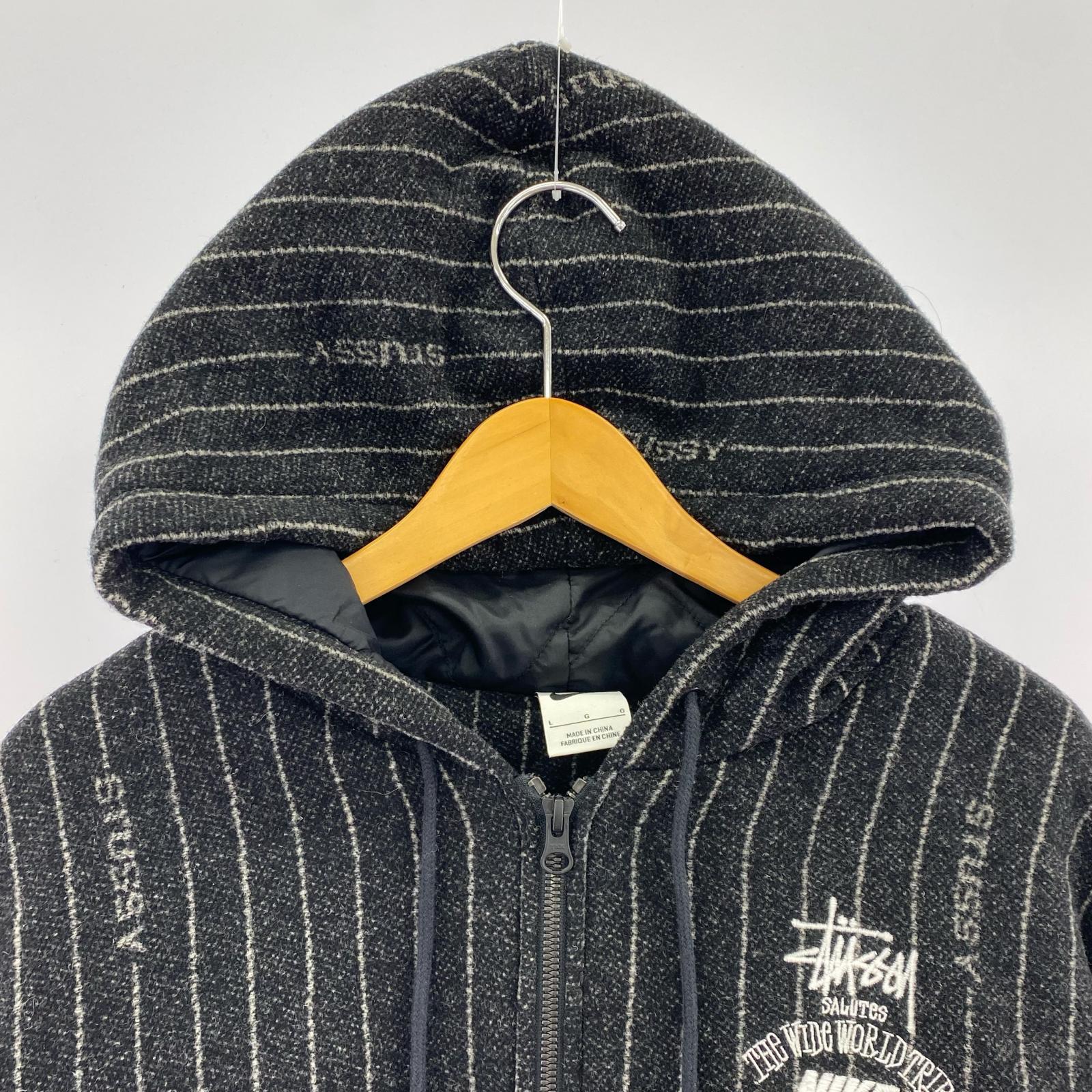 その他アウター Stussy x Nike Striped Wool Jacket BLK L L ブラック