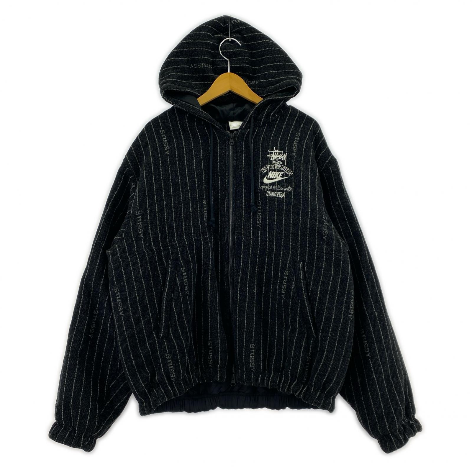その他アウター Stussy x Nike Striped Wool Jacket BLK L L ブラック