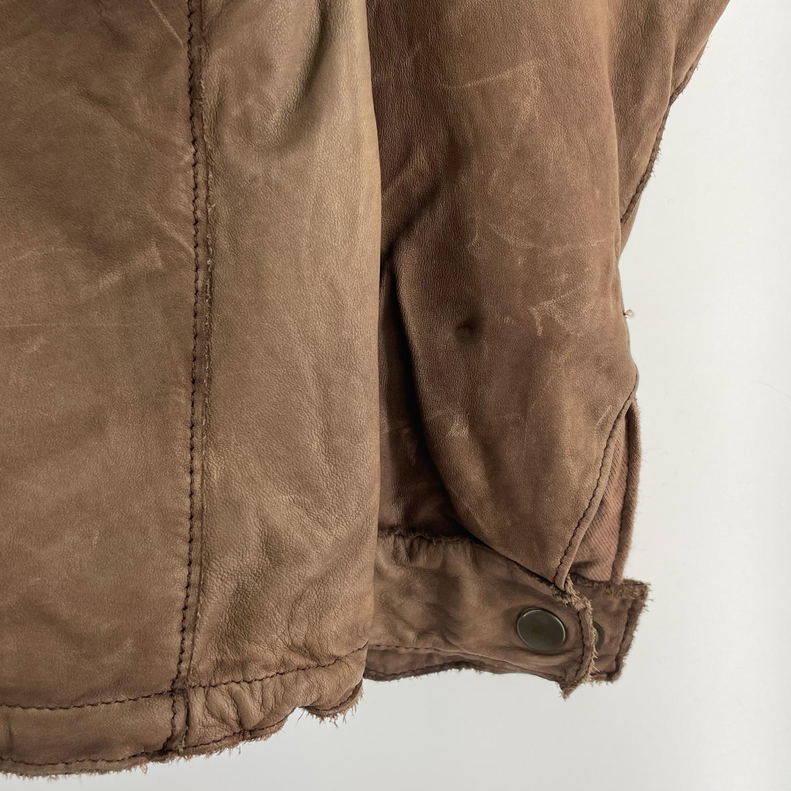 レザージャケット cow leather jacket 茶 ブラウン