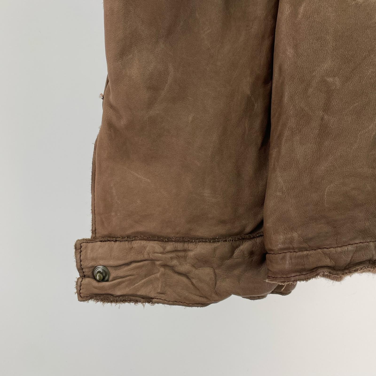 レザージャケット cow leather jacket 茶 ブラウン