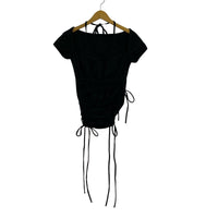 半袖Tシャツ THEREDTHREAD S snake laceup tops フリー ブラック