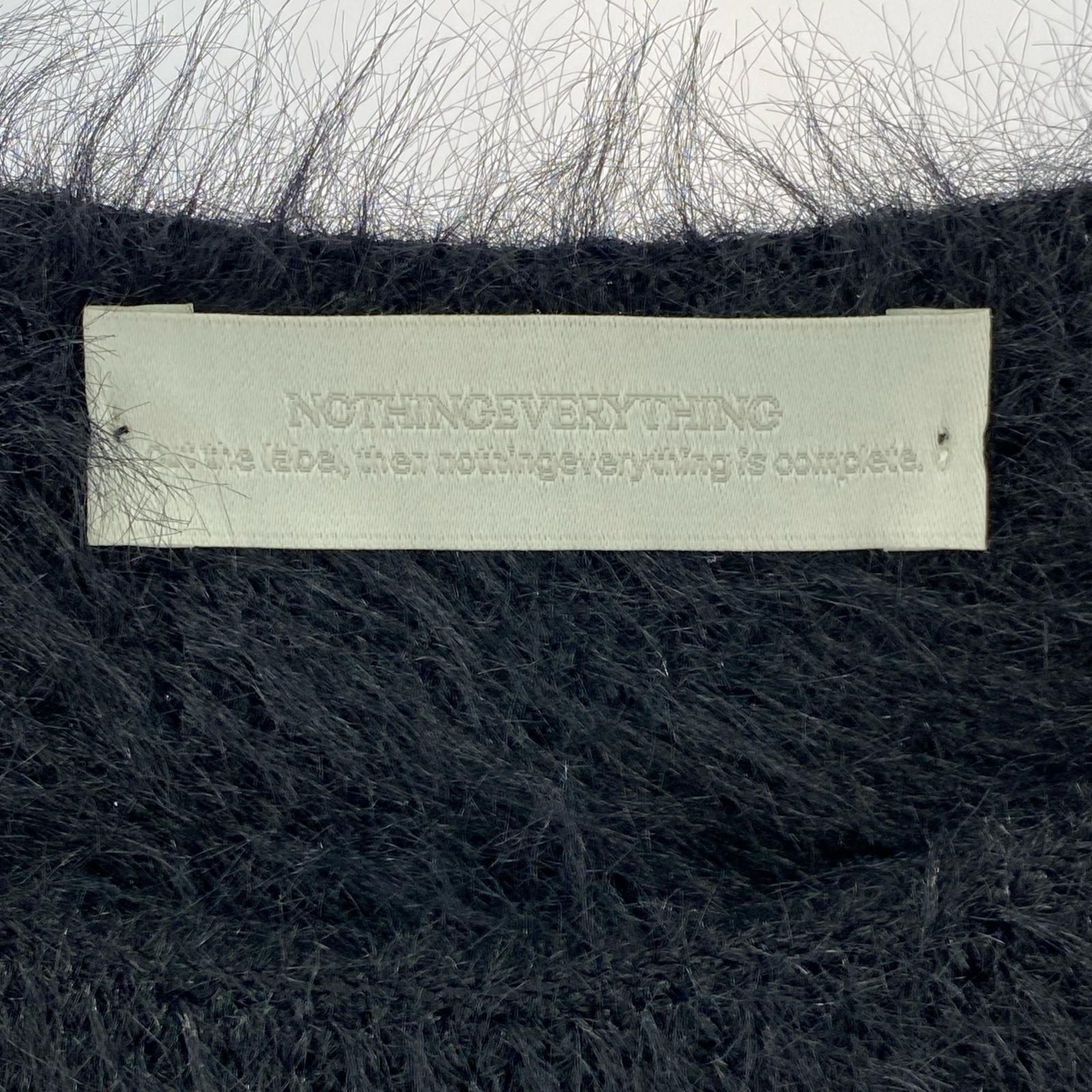 長袖シャツ NOTHINGEVERYTHING オープンサイドファーベスト 黒 ブラック
