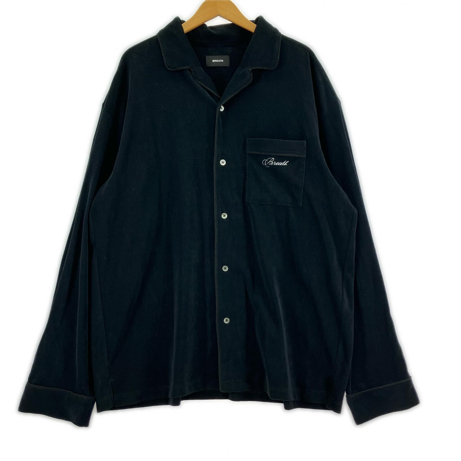 長袖シャツ BREATH SCRIPT LOGO SLAB SHIRT / BLACK ブラック