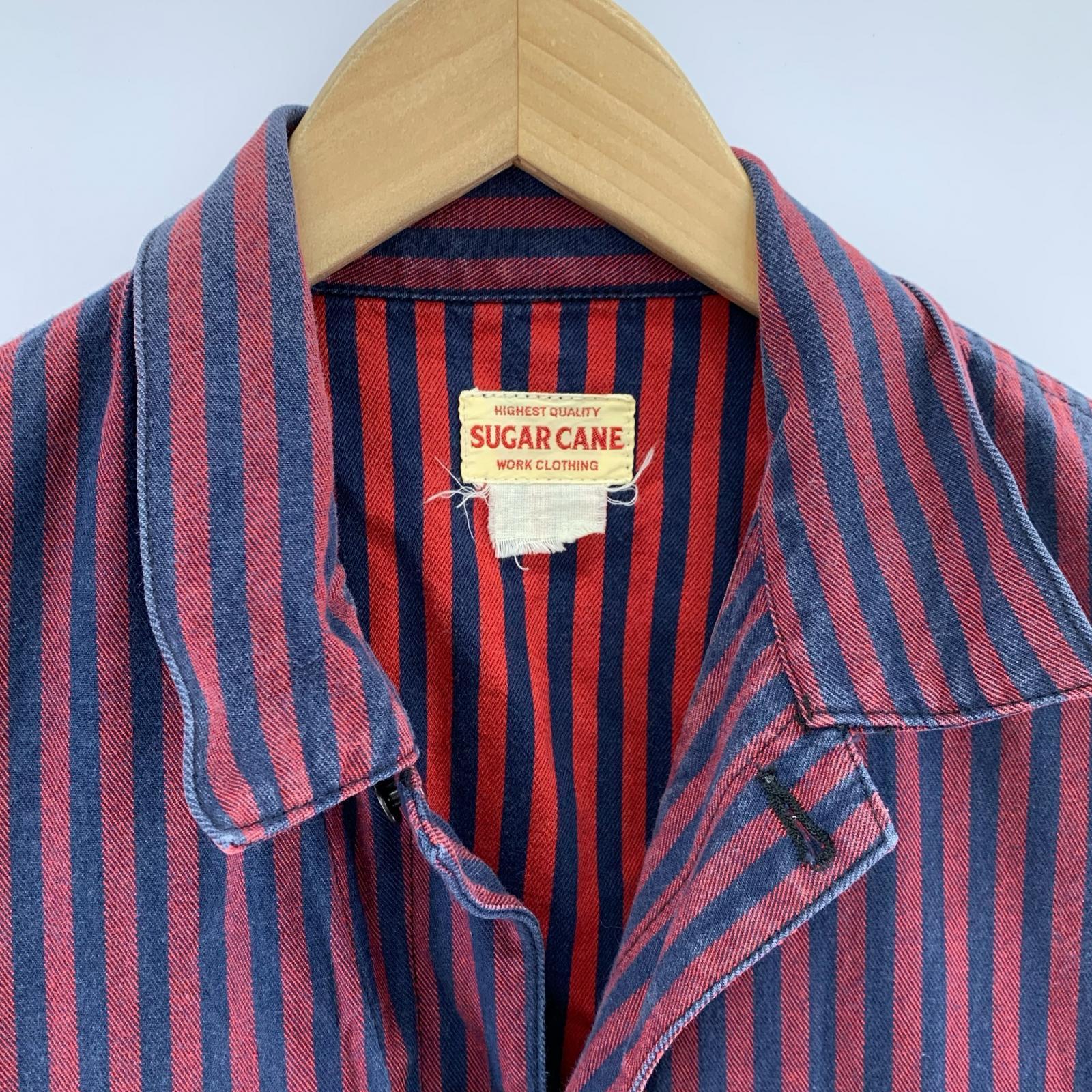 オーバーオール ストライプ パープル