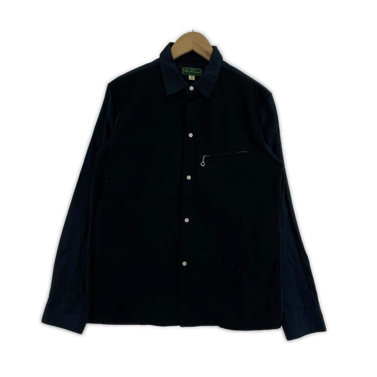 長袖シャツ Dry Bones 2トーン長袖シャツ M ブラック